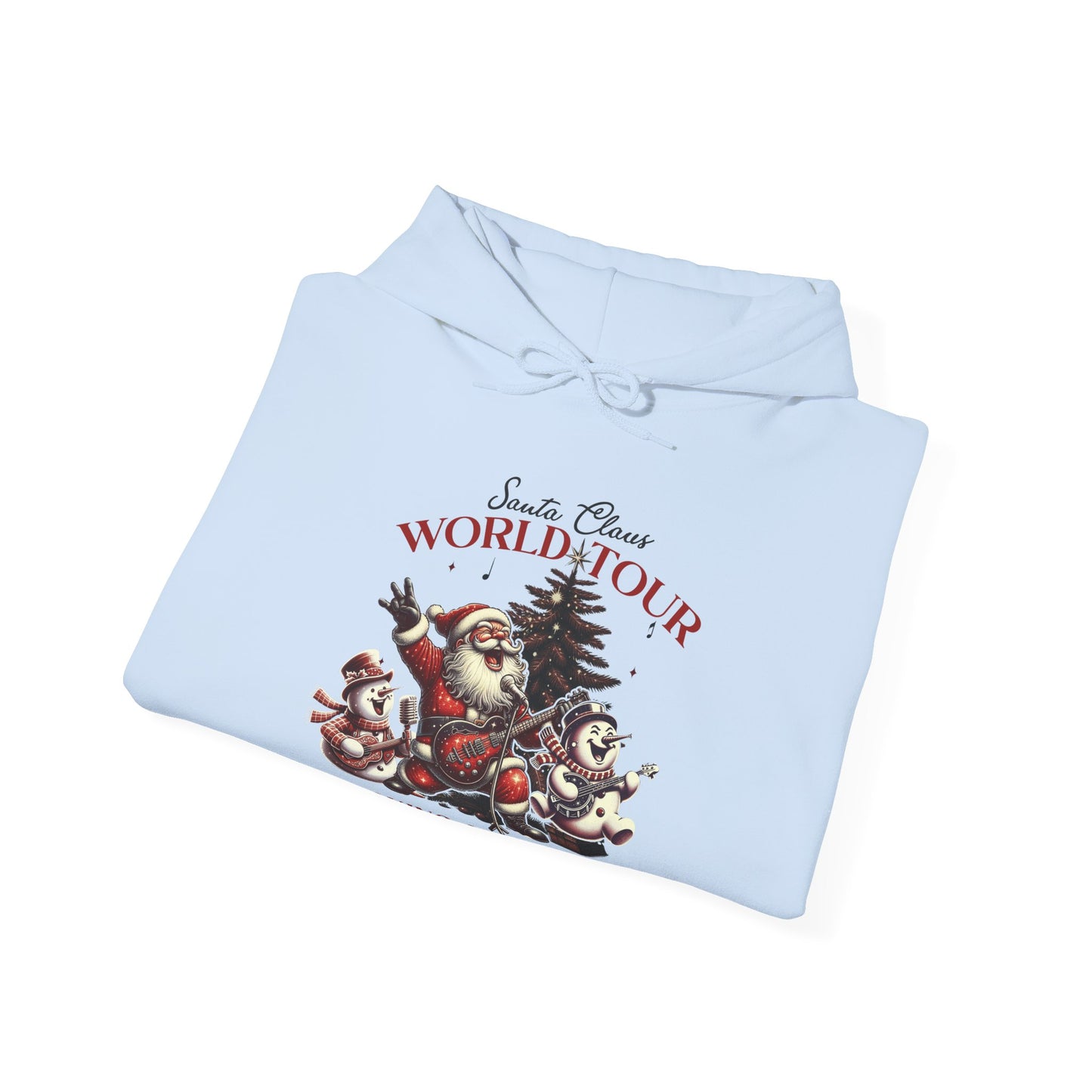 Santa Rocking Around the Christmas Tree Unisex Heavy Blend™ Hooded Sweatshirt - sizes S -3X
