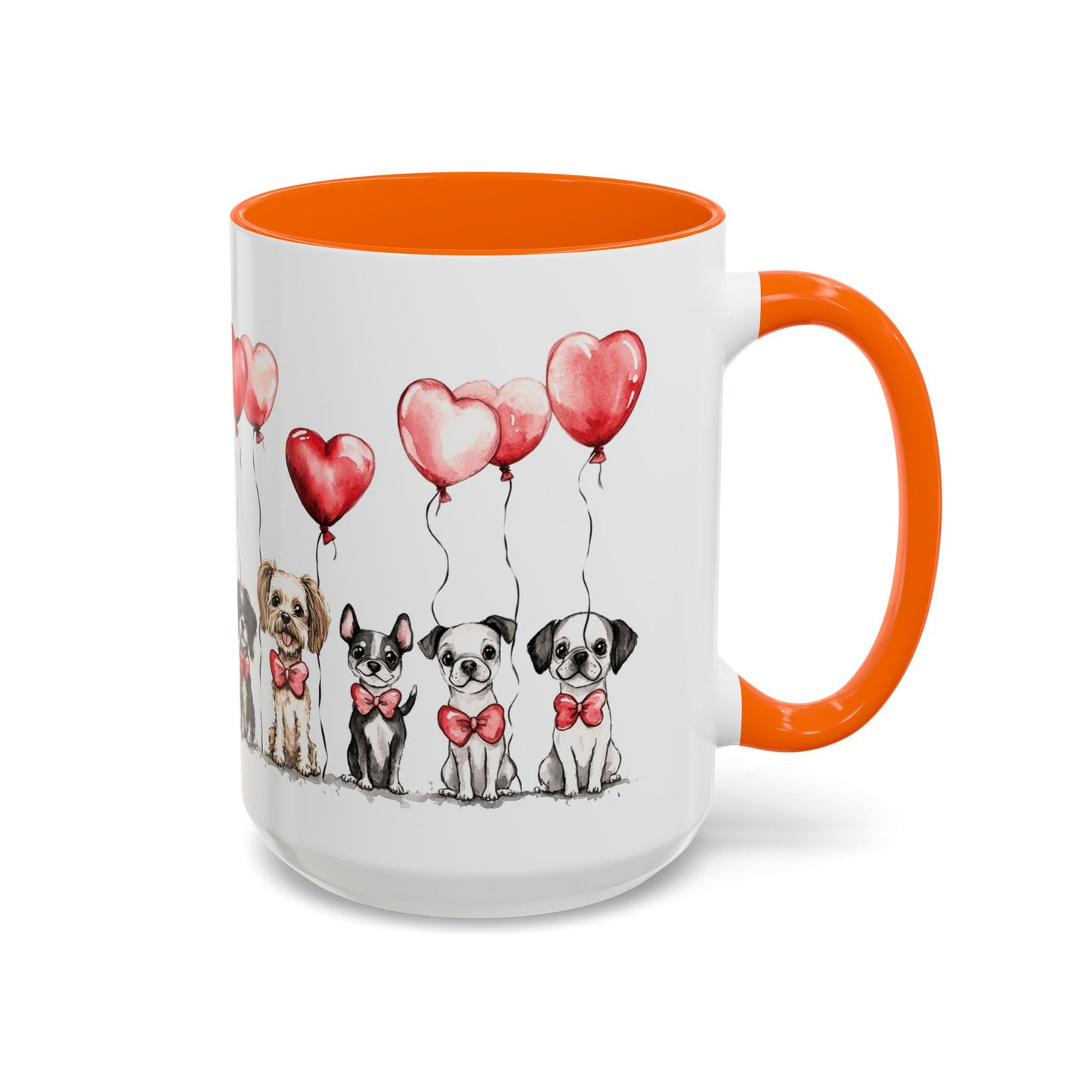 Coffee Mug - Puppy Love Valentine's Day, Cute Dogs and Heart Balloons, 11oz and 15oz, Ceramic