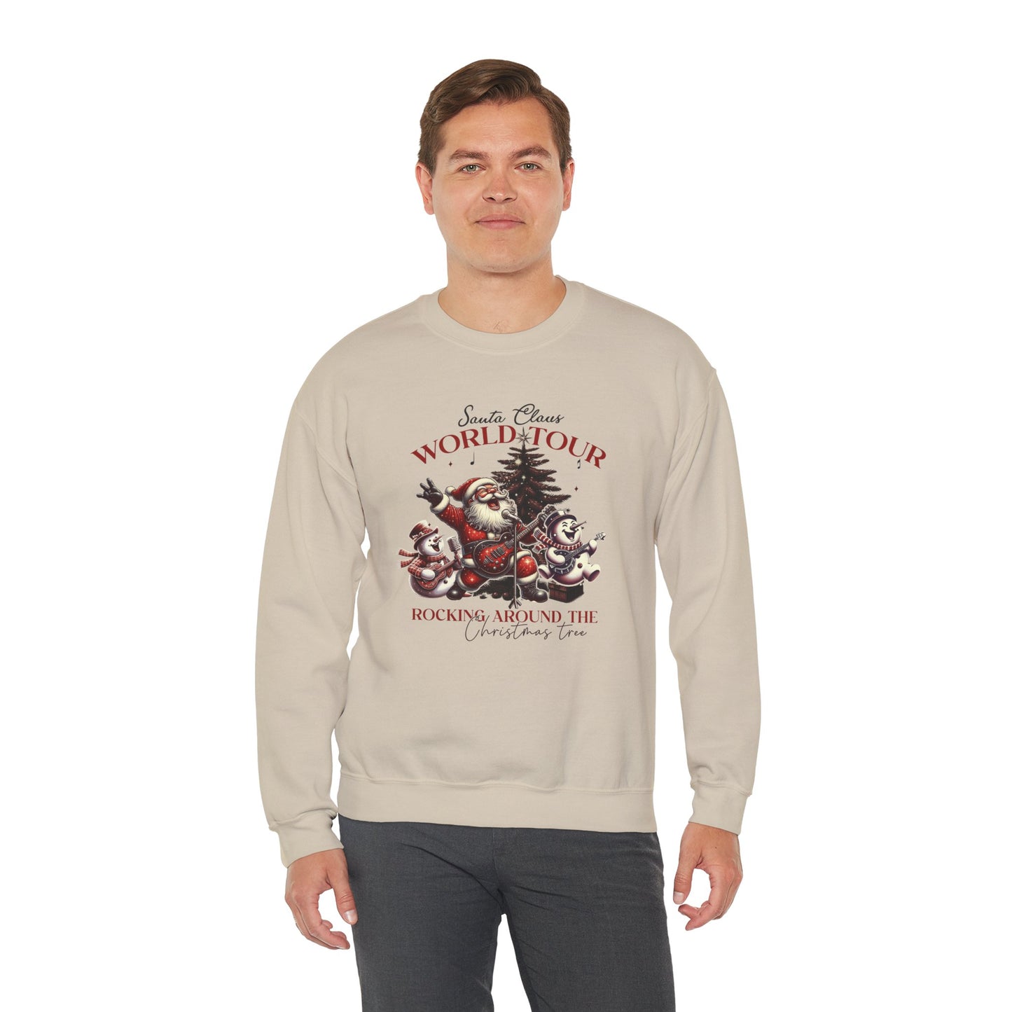 Santa Rocking Around the Christmas Tree Unisex Heavy Blend™ Crewneck Sweatshirt - size S - 3X