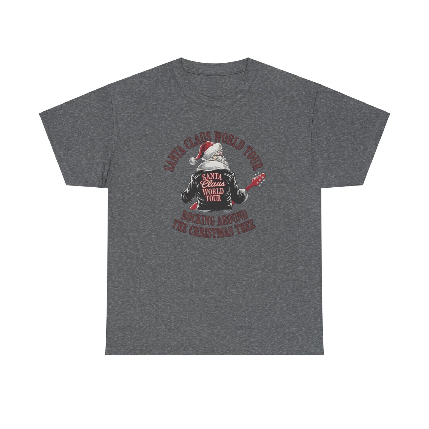 Santa Claus World Tour Unisex Heavy Cotton Tee - sizes S - 3X - Rocking around the Christmas Tree