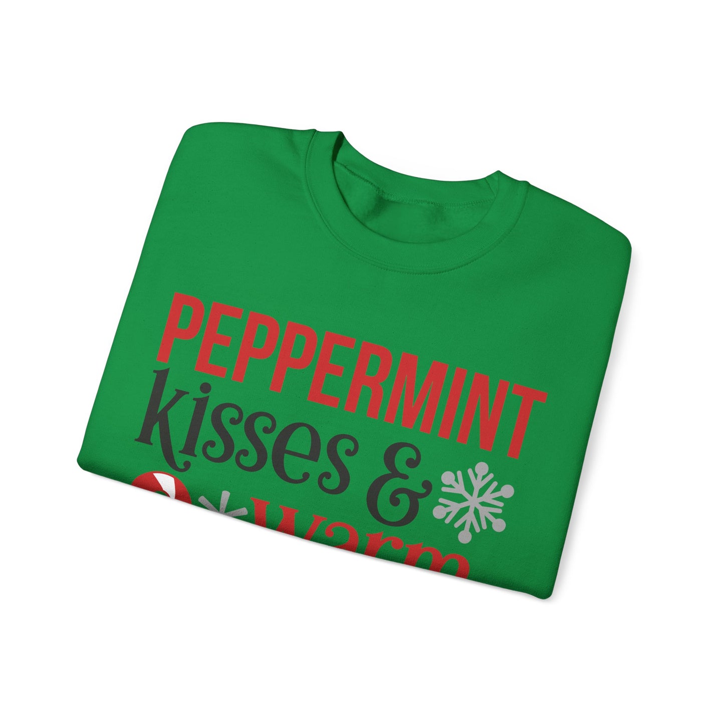 Peppermint Kisses and Warm Winter Wishes Unisex Heavy Blend™ Crewneck Sweatshirt - sizes S - 5X