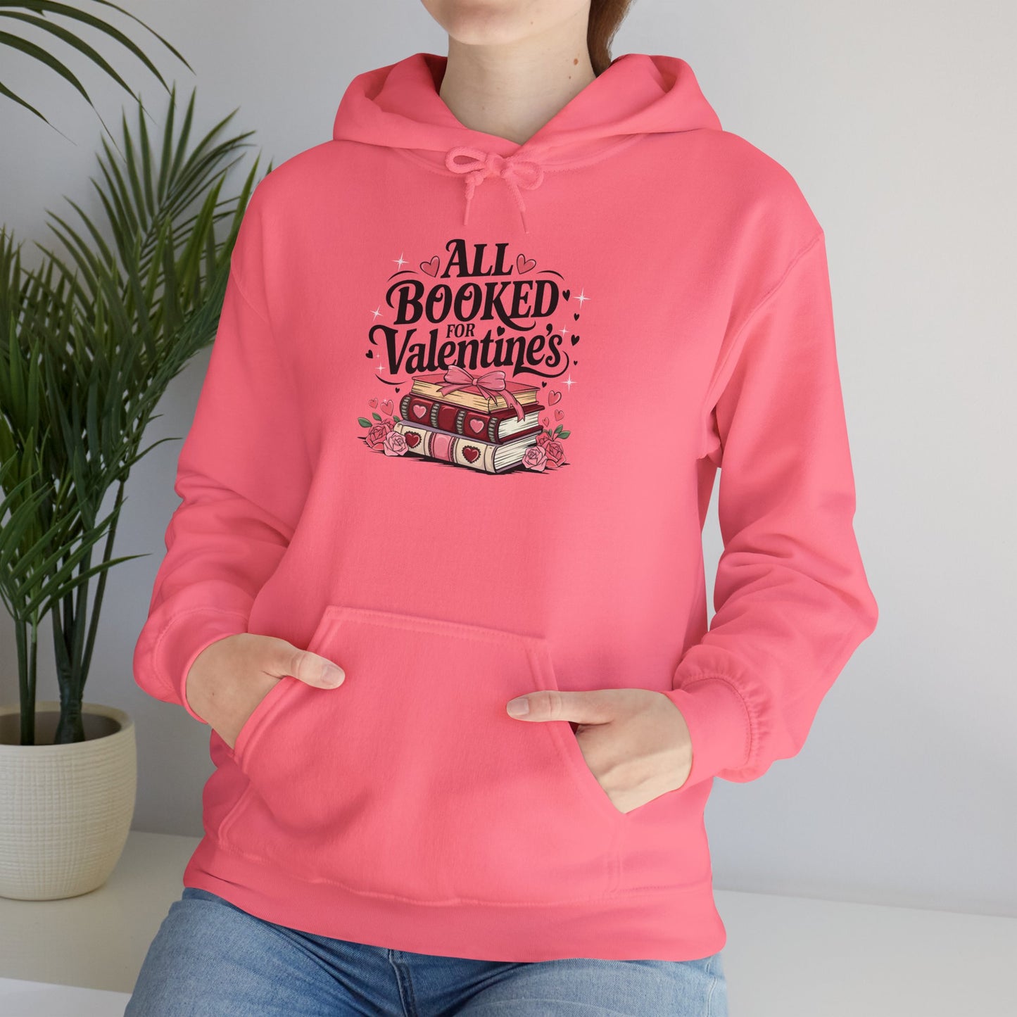 Valentine's Day All Booked Unisex Hooded Sweatshirt