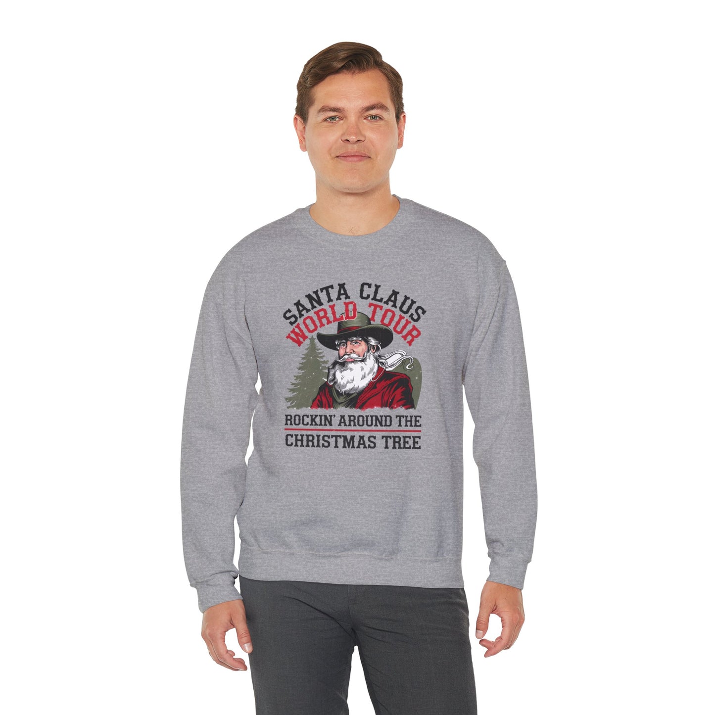 Santa Claus World Tour Unisex Heavy Blend™ Crewneck Sweatshirt - sizes S - 3X - Rocking around the Christmas Tree