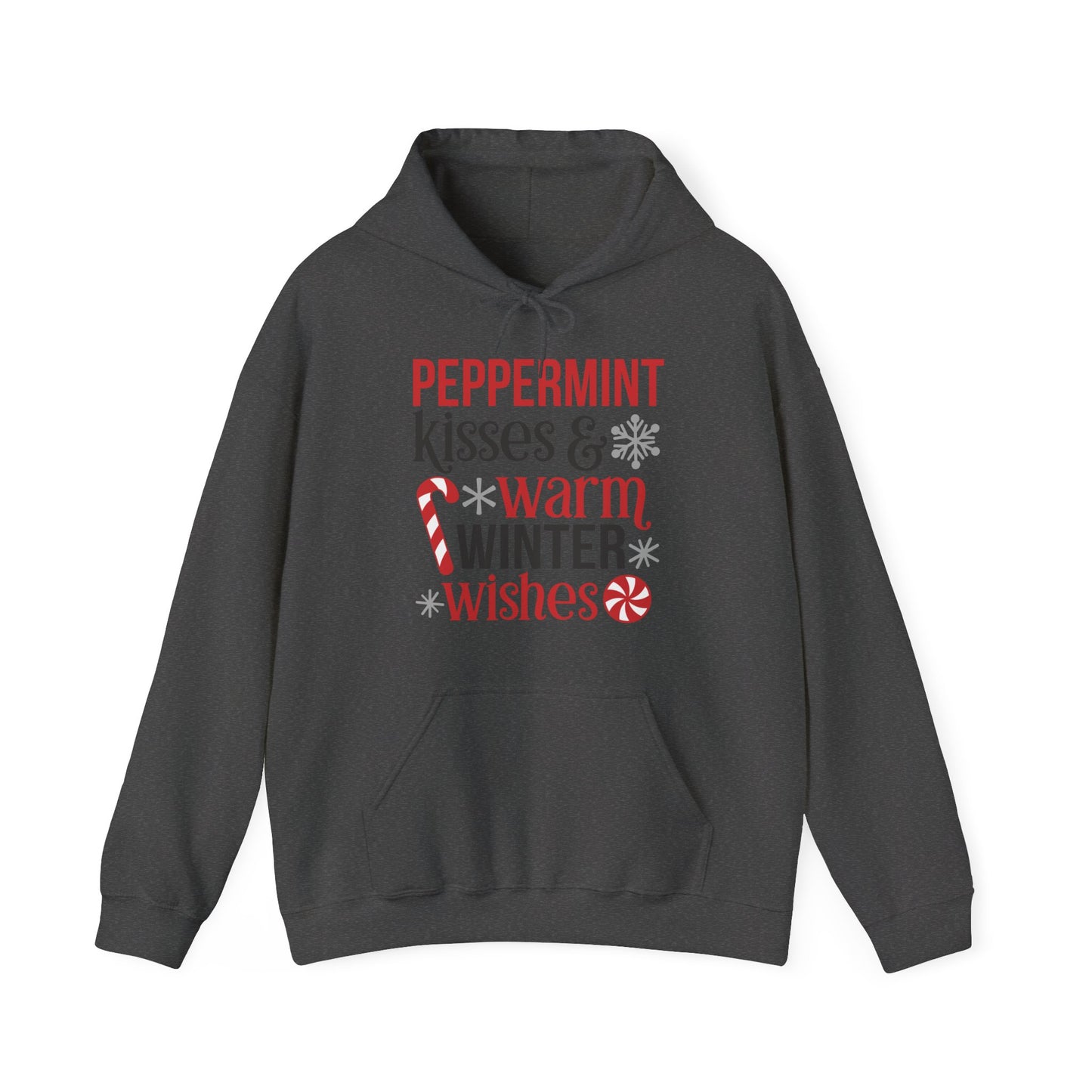 Peppermint Kisses and Warm Winter Wishes Unisex Heavy Blend™ Hooded Sweatshirt - sizes S - 3X