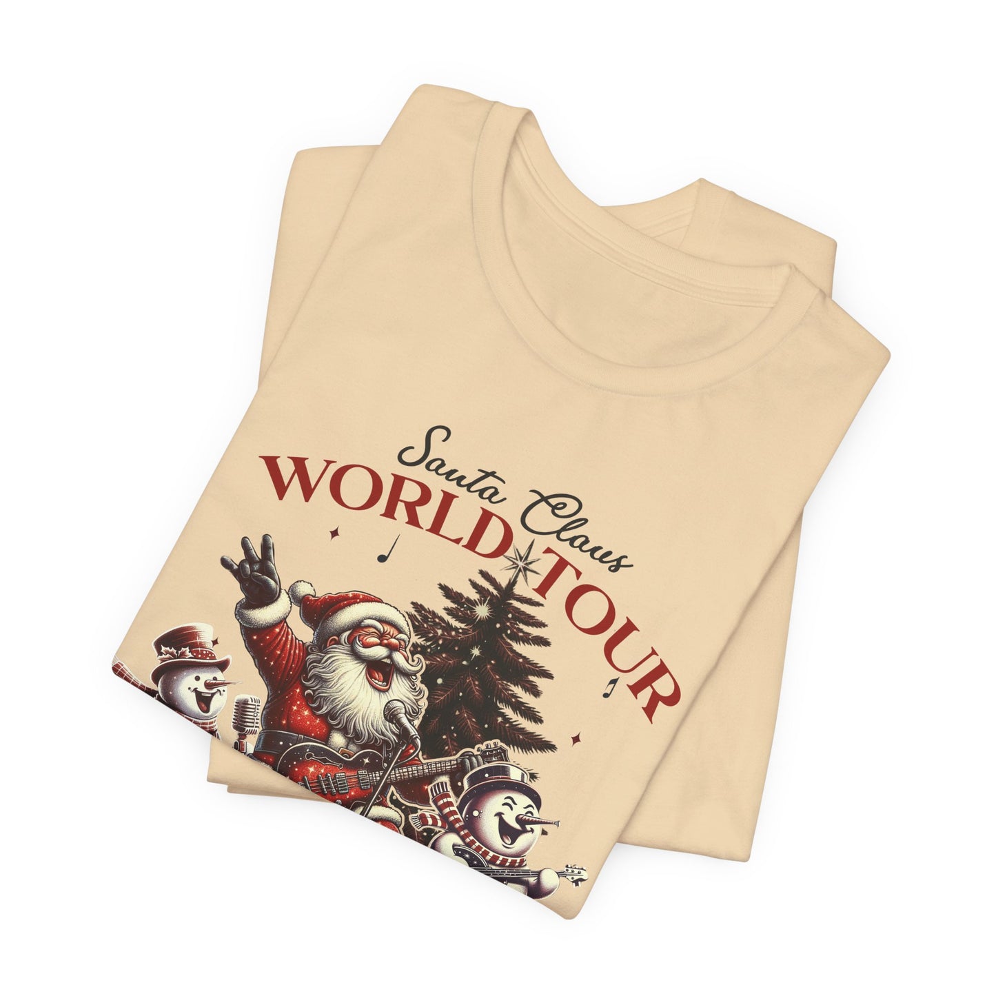 Santa Rocking Around the Christmas Tree Unisex Jersey Short Sleeve T-shirt - sizes S - 3X