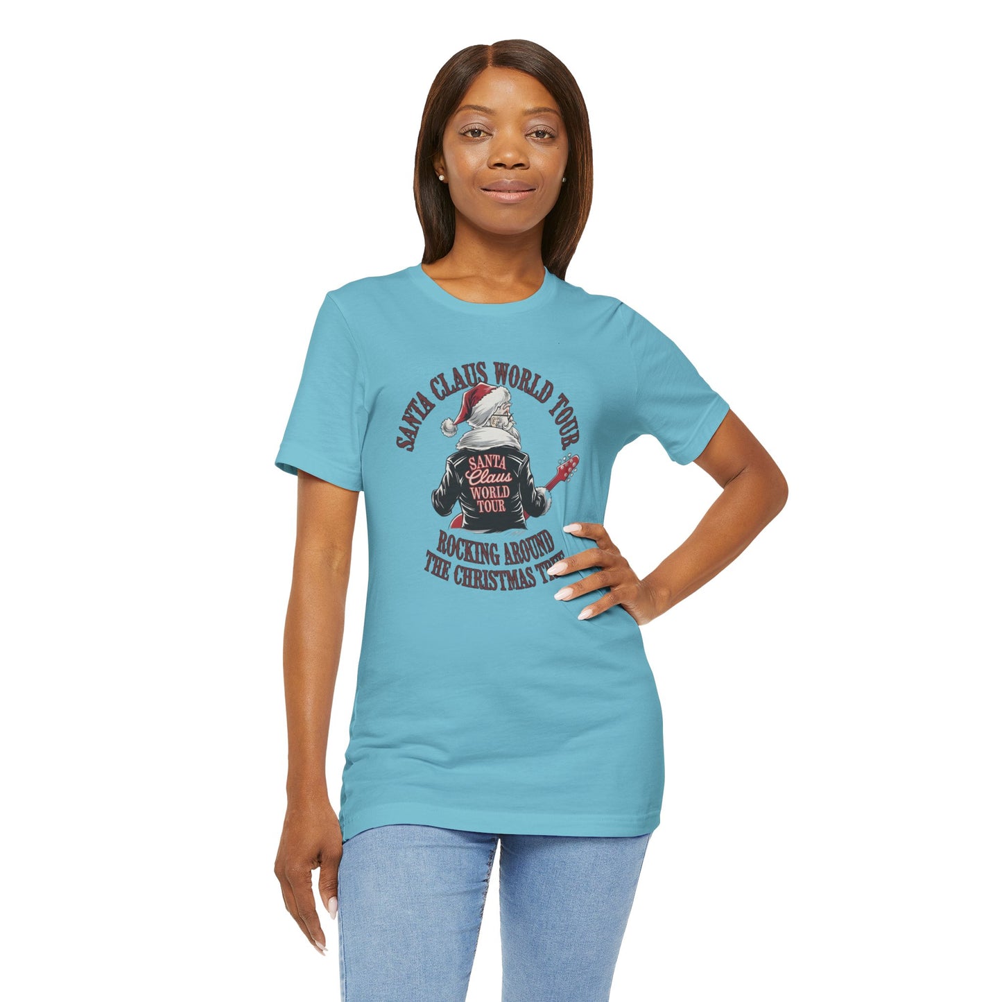 Santa Claus World Tour Tee - Festive Christmas Unisex Jersey Short SleeveT-Shirt - sizes S-3X