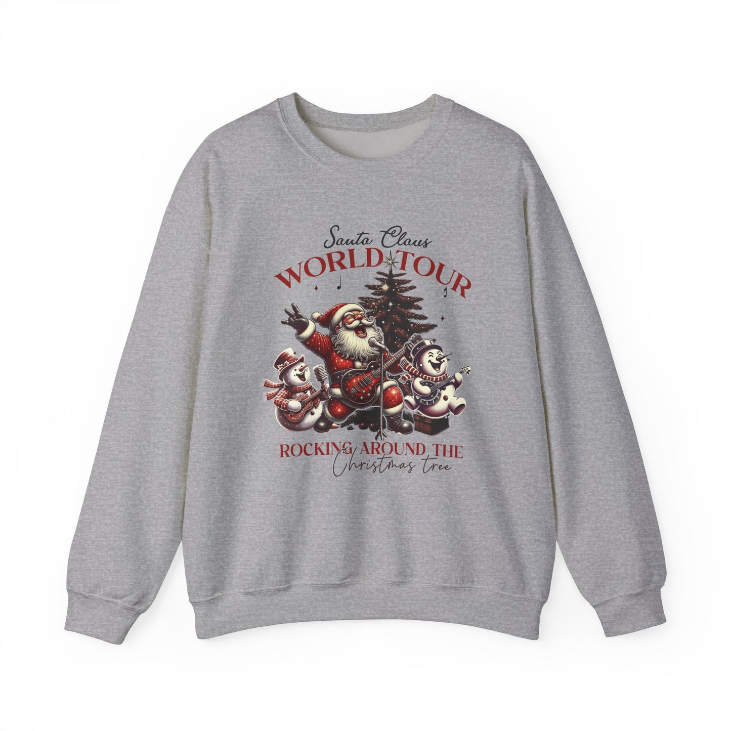 Santa Rocking Around the Christmas Tree Unisex Heavy Blend™ Crewneck Sweatshirt - Size S - 5X