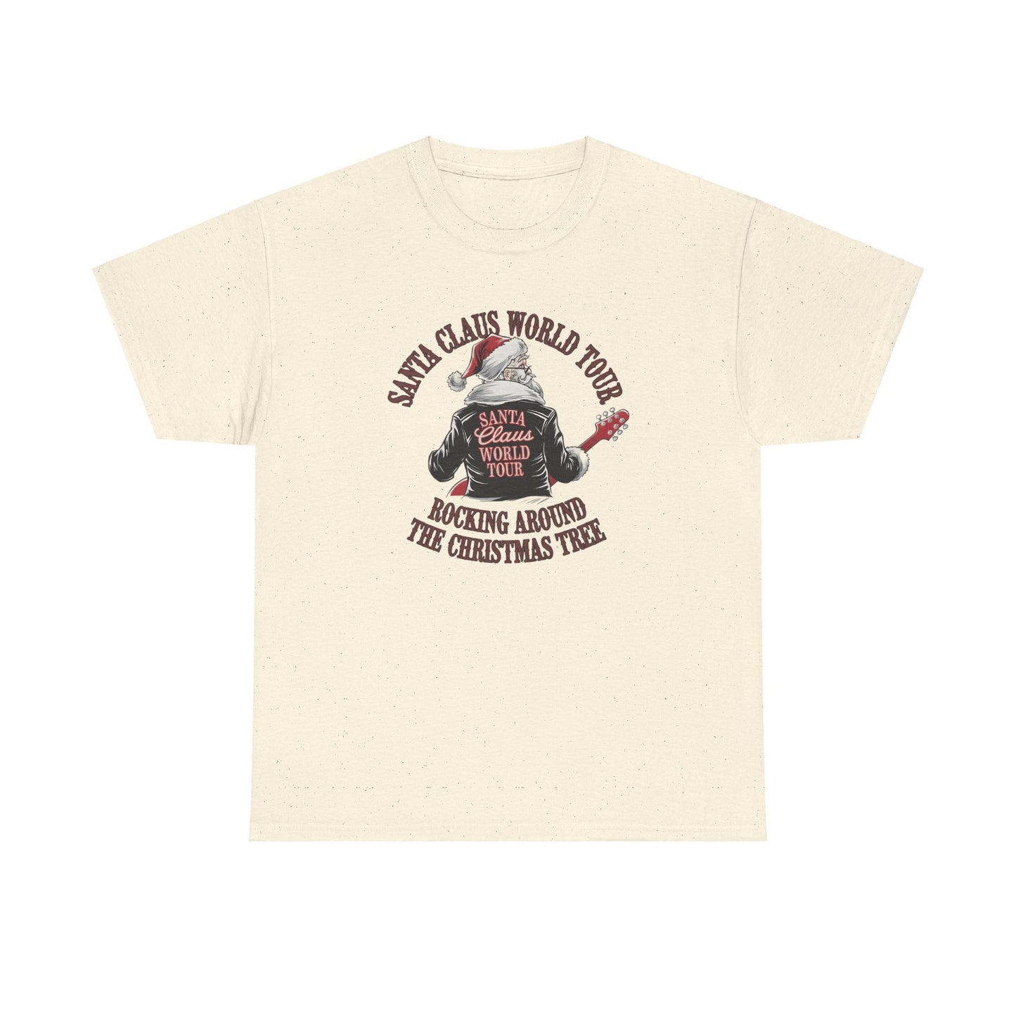 Santa Claus World Tour Unisex Heavy Cotton Tee - sizes S - 3X - Rocking around the Christmas Tree