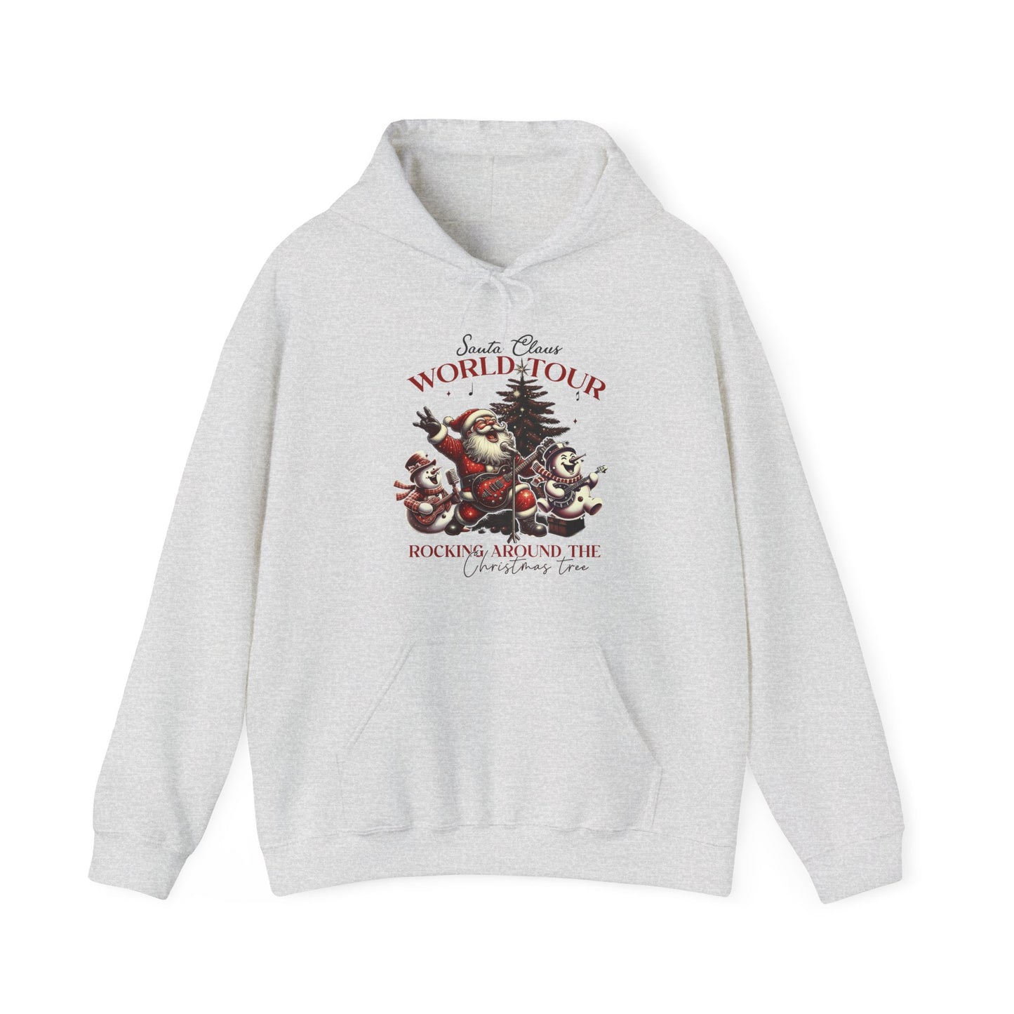 Santa Rocking Around the Christmas Tree Unisex Heavy Blend™ Hooded Sweatshirt - sizes S -3X