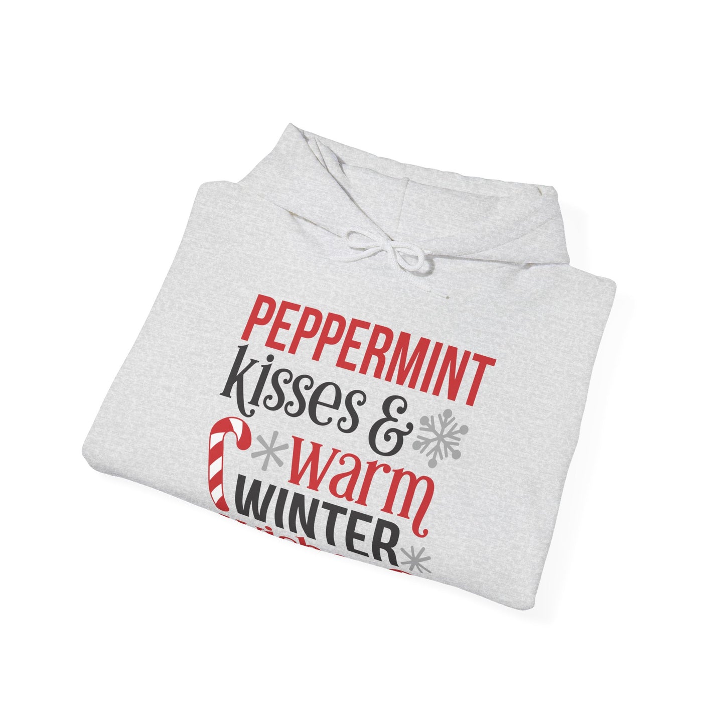 Peppermint Kisses and Warm Winter Wishes Unisex Heavy Blend™ Hooded Sweatshirt - sizes S - 3X