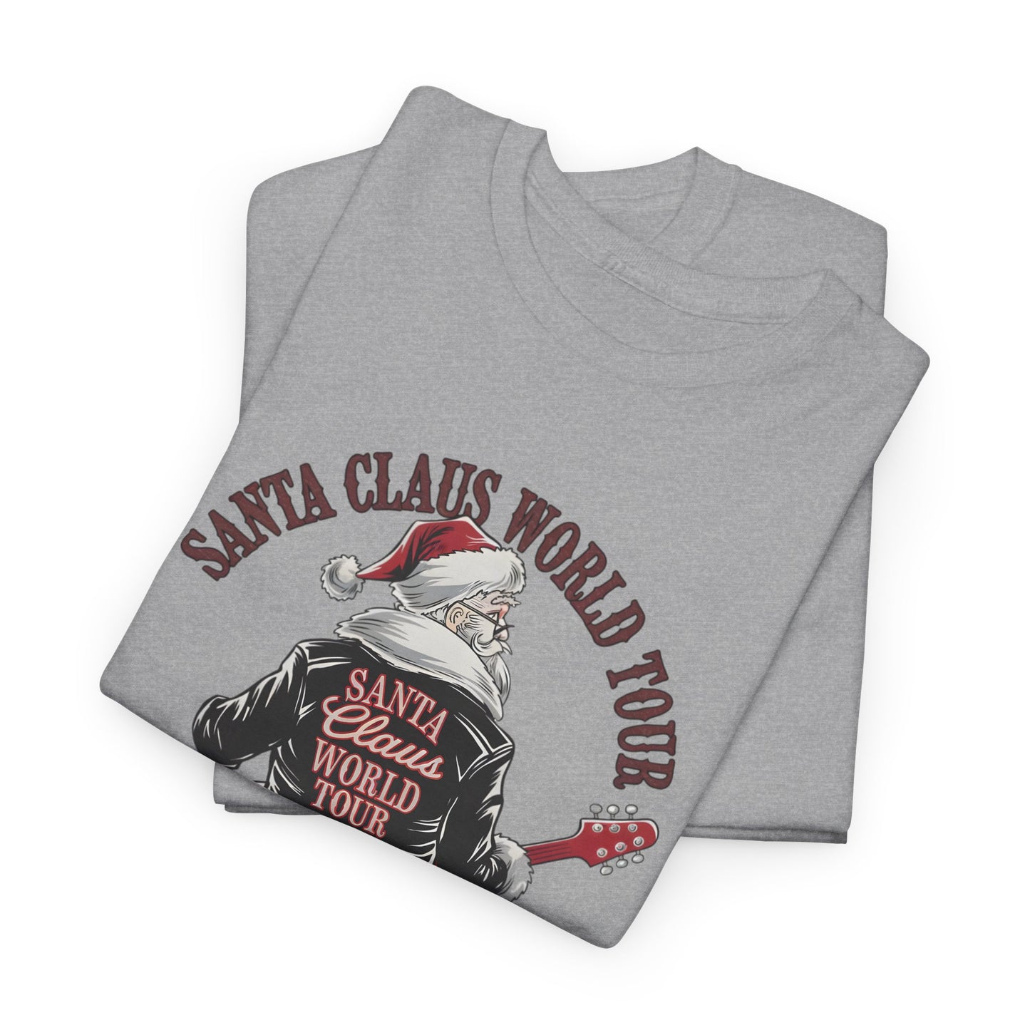 Santa Claus World Tour Unisex Heavy Cotton Tee - sizes S - 3X - Rocking around the Christmas Tree