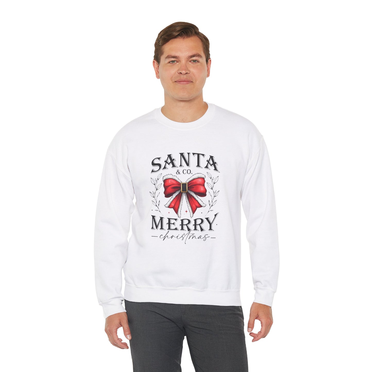 Merry Christmas Bow Sweatshirt - Unisex Heavy Blend Crewneck Sweatshirt - sizes S - 5X