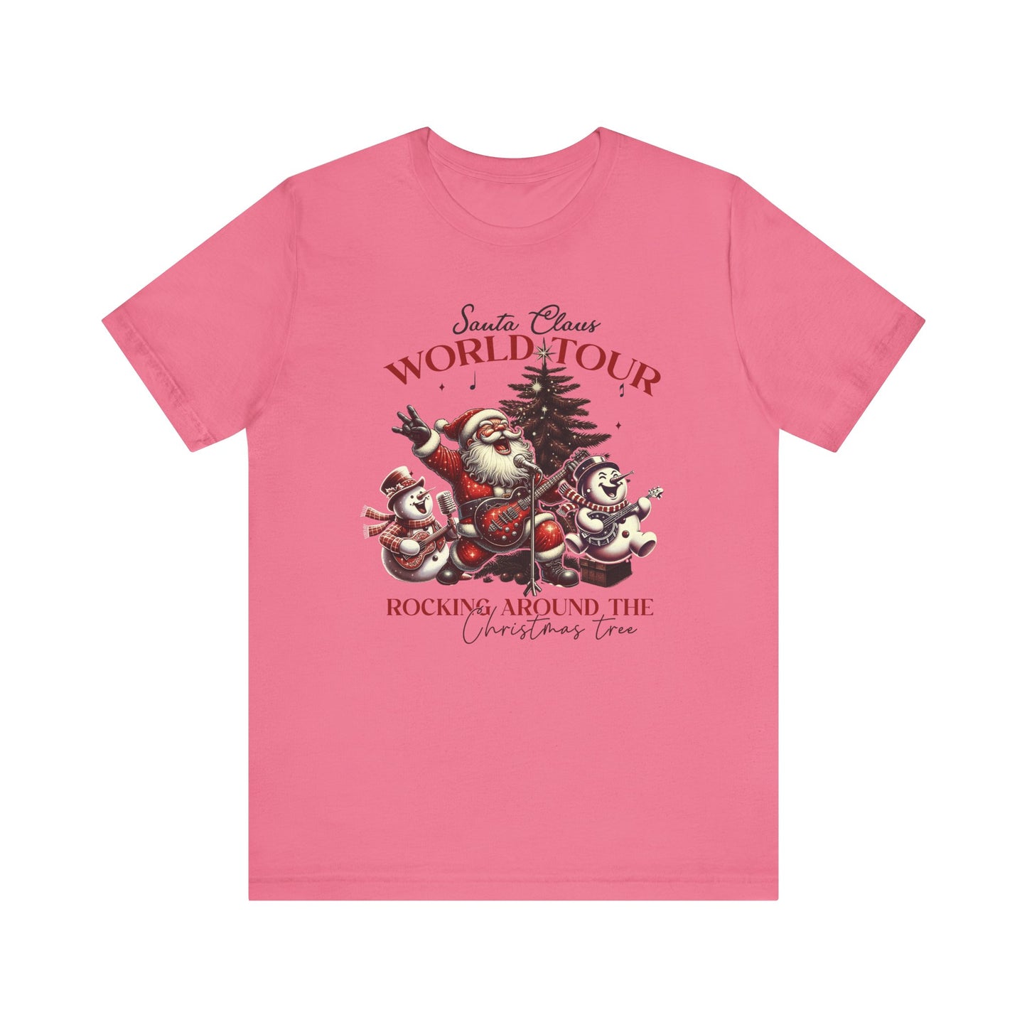 Santa Rocking Around the Christmas Tree Unisex Jersey Short Sleeve T-shirt - sizes S - 3X