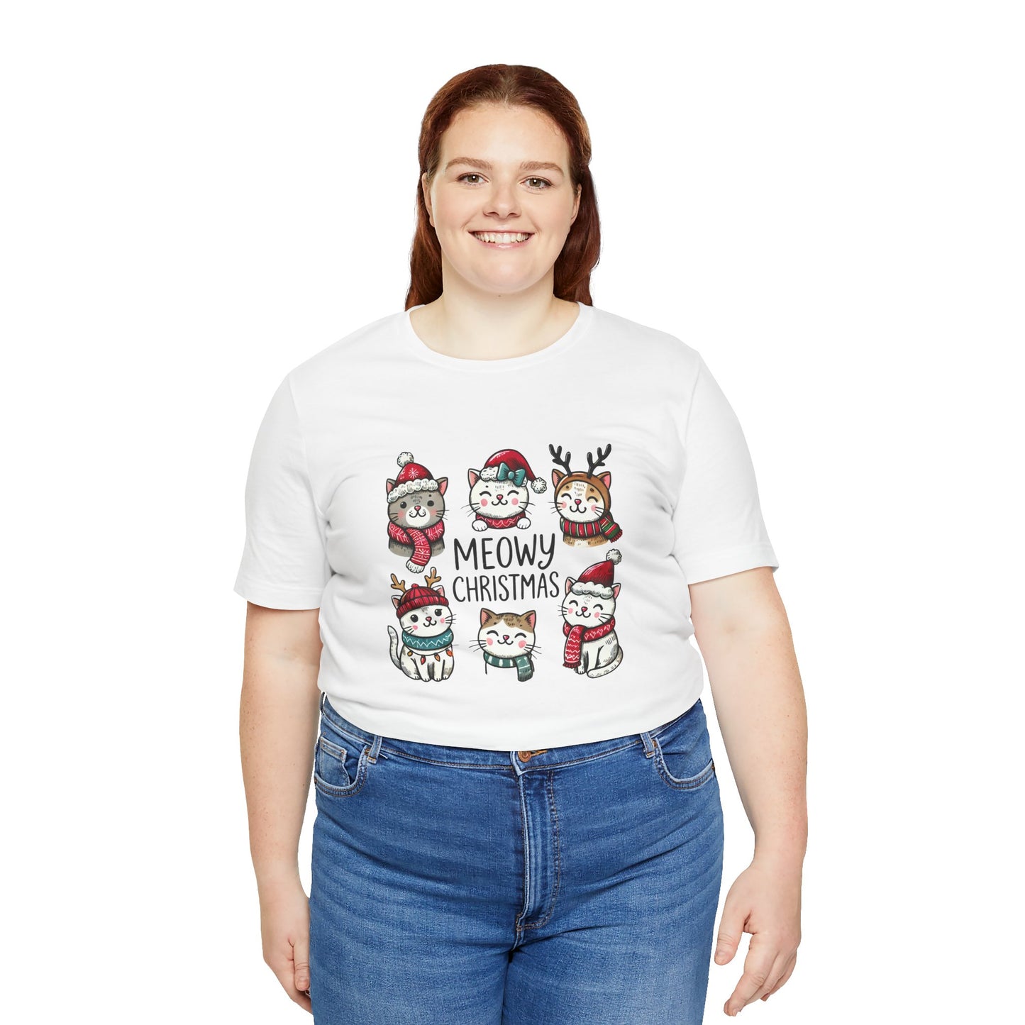 Meowy Christmas Unisex Jersey Short Sleeve Tee - size S - 3X