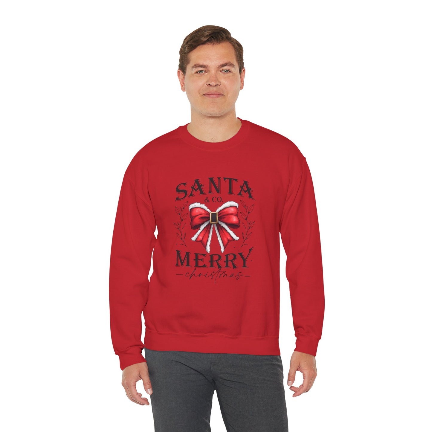 Merry Christmas Bow Sweatshirt - Unisex Heavy Blend Crewneck Sweatshirt - sizes S - 5X