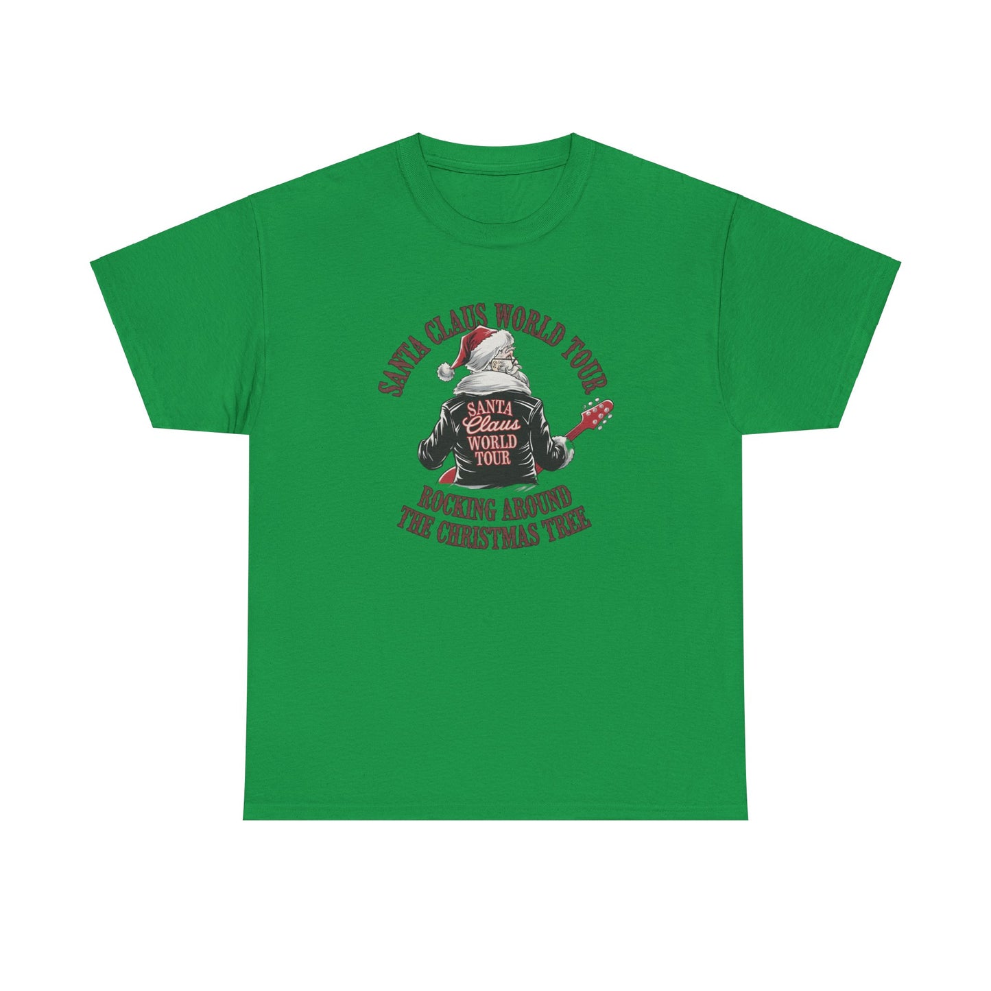 Santa Claus World Tour Unisex Heavy Cotton Tee - sizes S - 3X - Rocking around the Christmas Tree