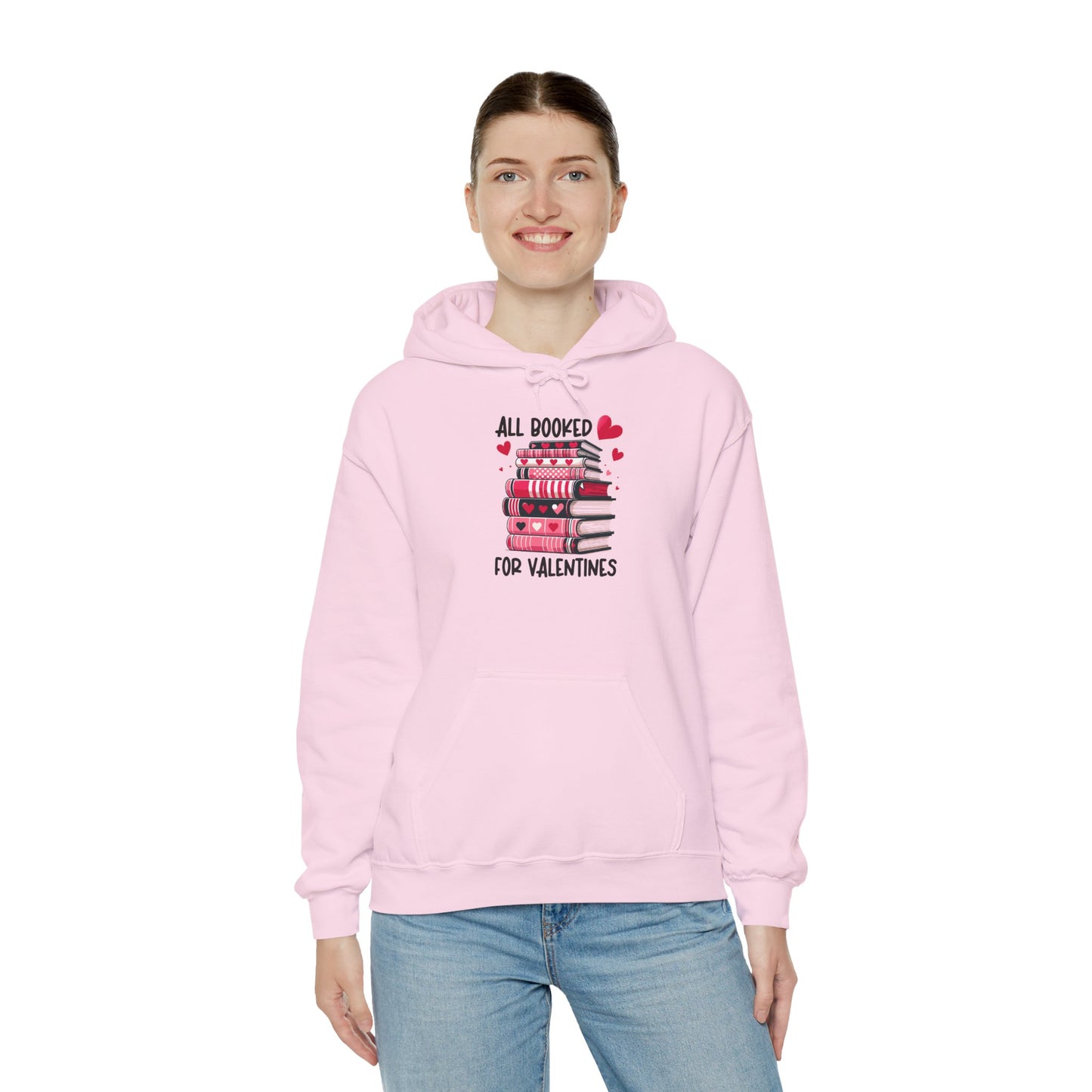 Valentine's Day All Booked Unisex Hooded Sweatshirt - sizes s - 5X