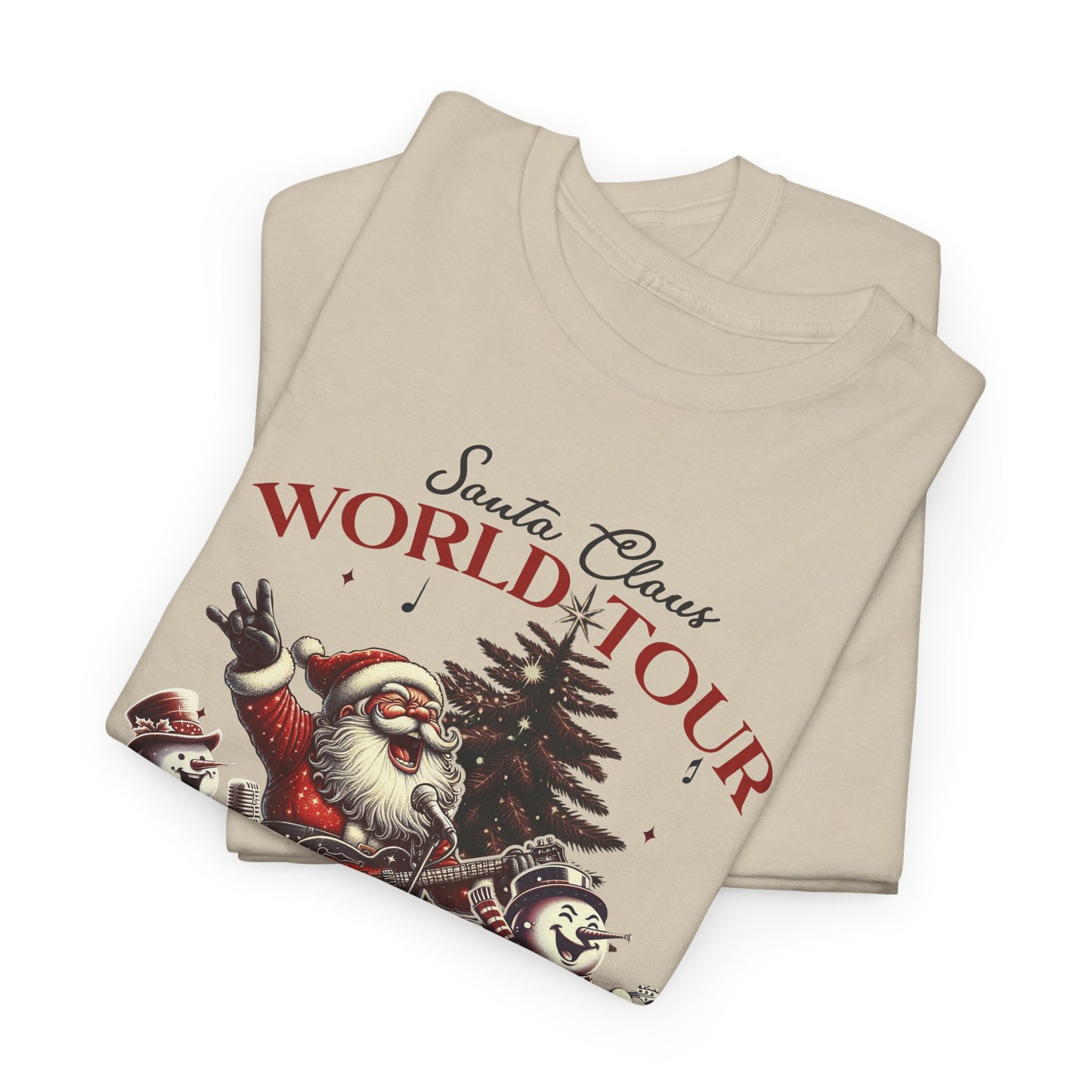 Santa Rocking around the Christmas Tree Unisex Heavy Cotton T-shirt - size S - 5X