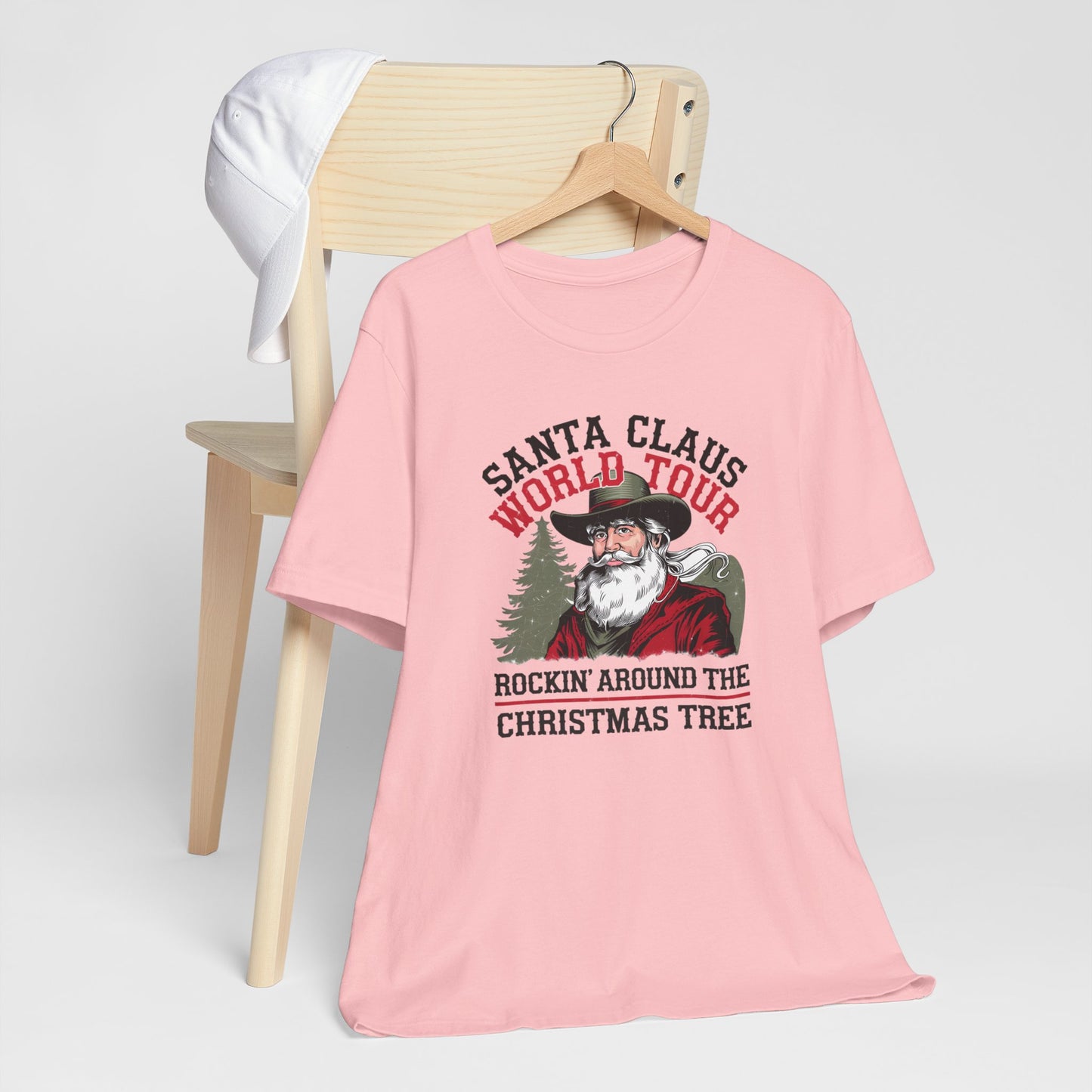 Santa's World Tour Rocking around the Christmas Tree Unisex Jersey Short Sleeve Tee - sizes S - 3X