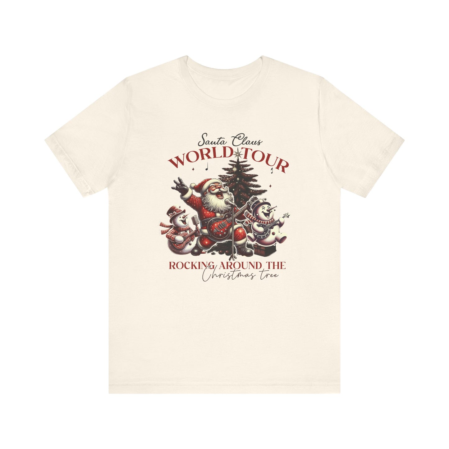 Santa Rocking Around the Christmas Tree Unisex Jersey Short Sleeve T-shirt - sizes S - 3X