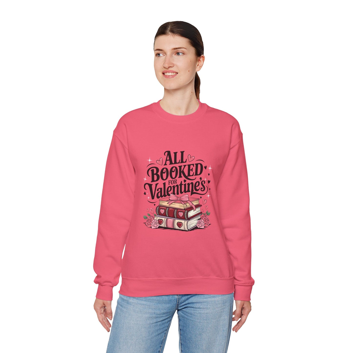 All Booked for Valentine's Day Unisex Heavy Blend Crewneck Sweatshirt