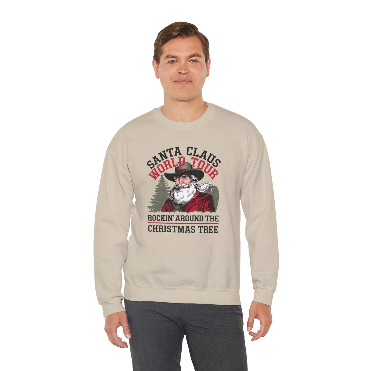 Santa Claus World Tour Unisex Heavy Blend™ Crewneck Sweatshirt - sizes S - 3X - Rocking around the Christmas Tree