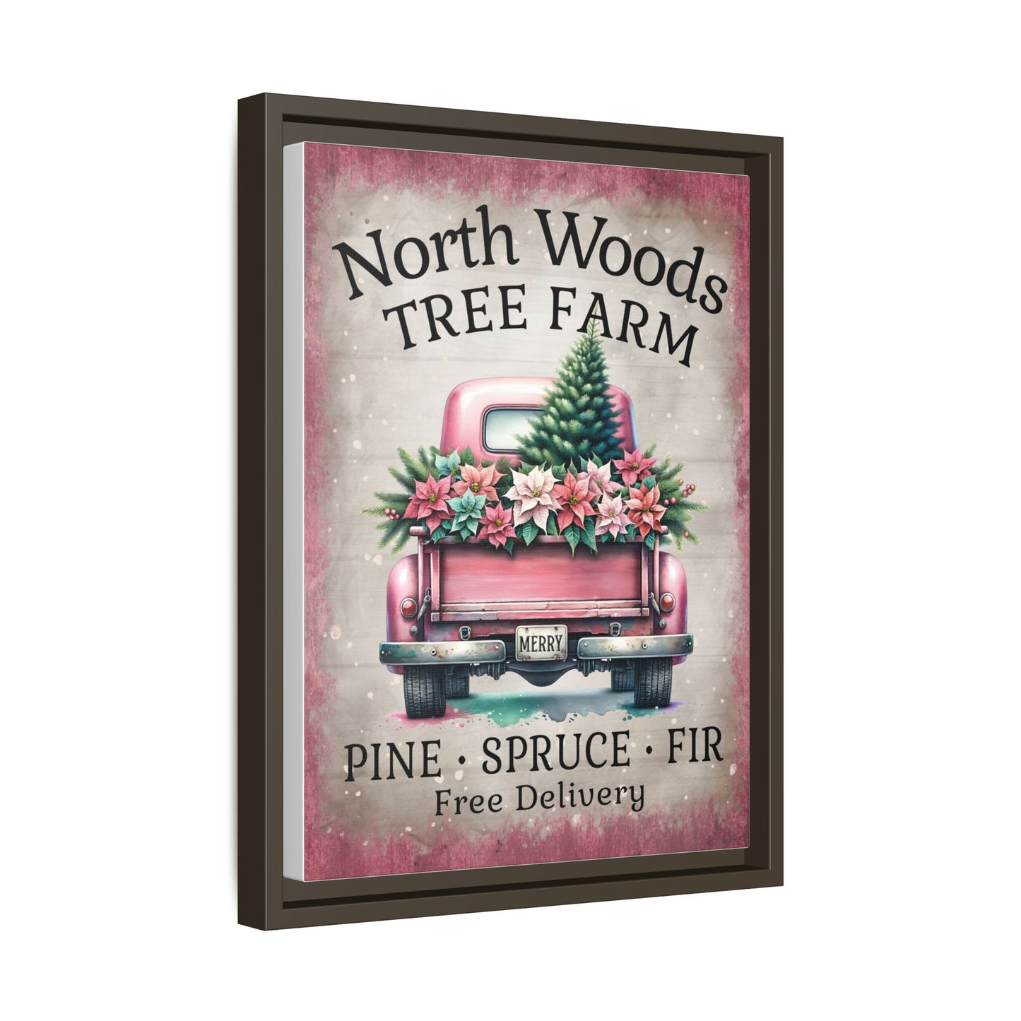North Woods Tree Farm Matte Canvas, Framed (Multi-color)