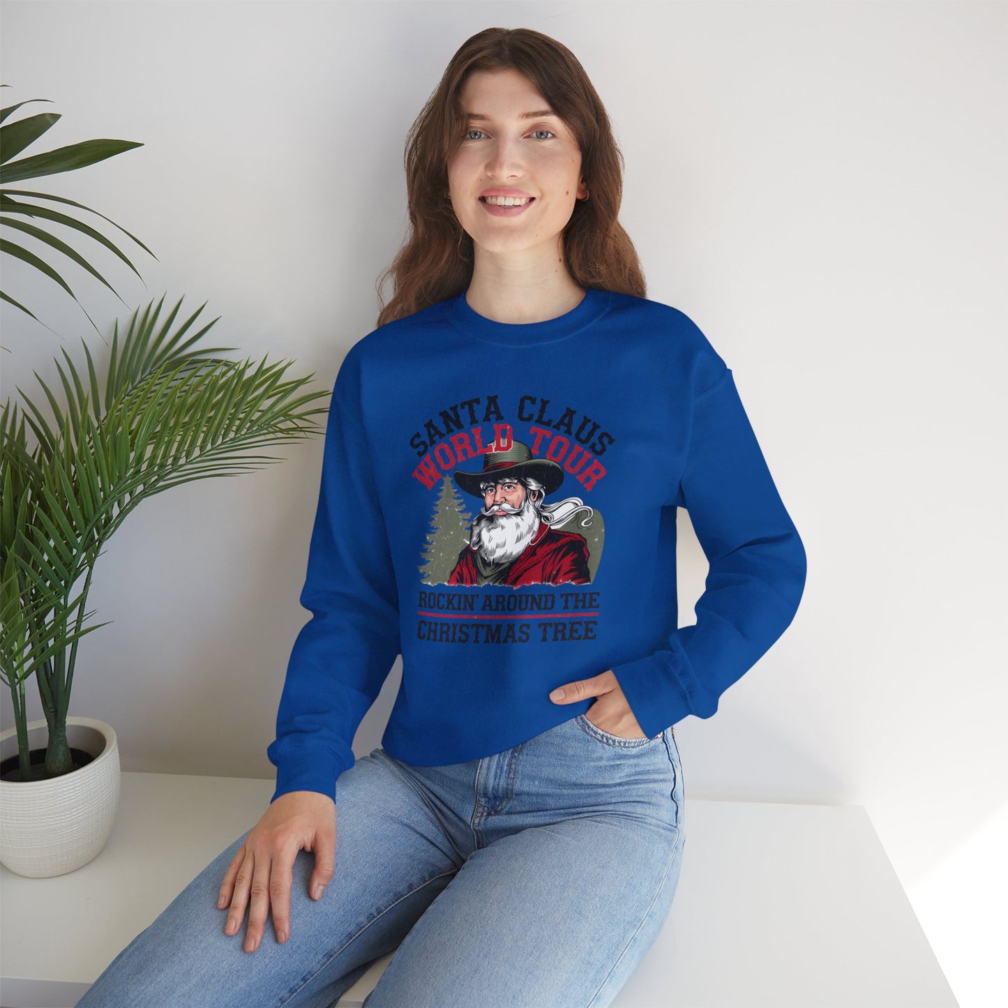 Santa Claus World Tour Unisex Heavy Blend™ Crewneck Sweatshirt - sizes S - 3X - Rocking around the Christmas Tree
