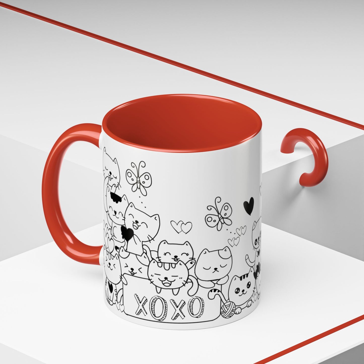Coffee Mug - Valentine's Day Cat Love Mug for Cat Lovers