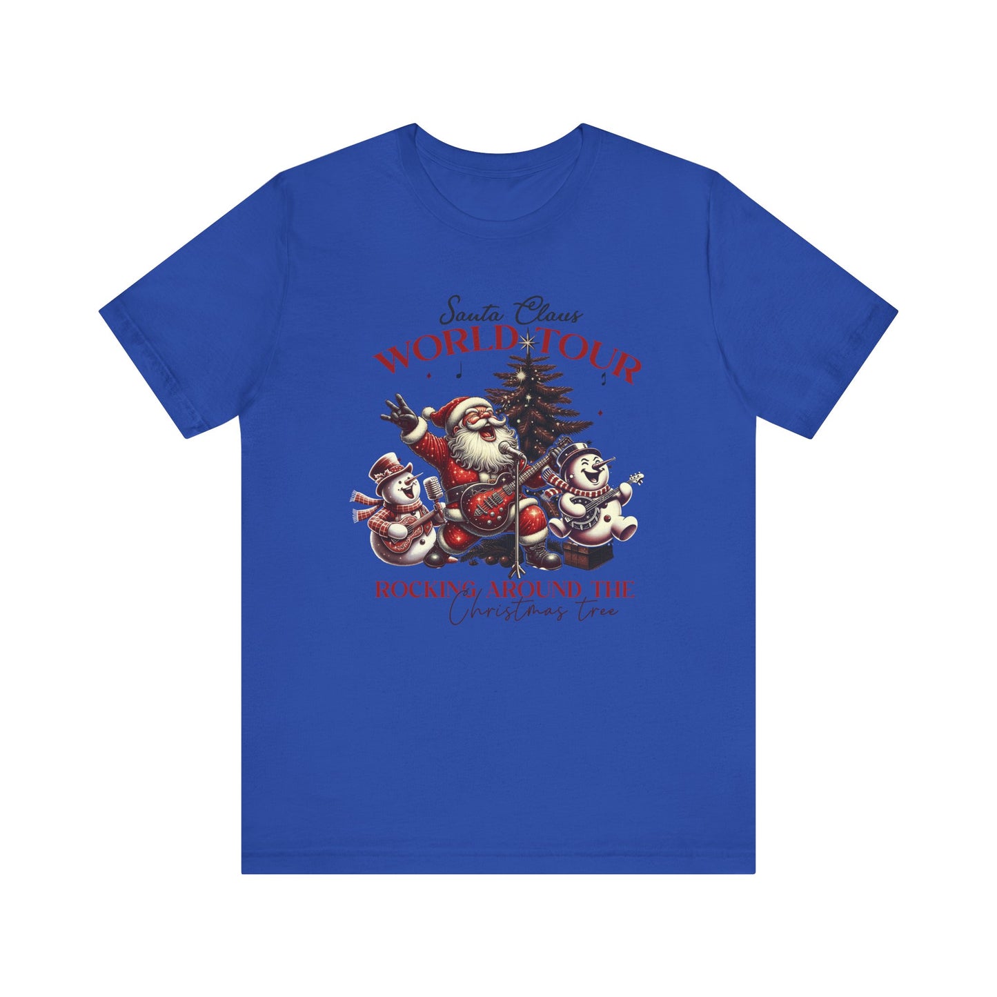 Santa Rocking Around the Christmas Tree Unisex Jersey Short Sleeve T-shirt - sizes S - 3X