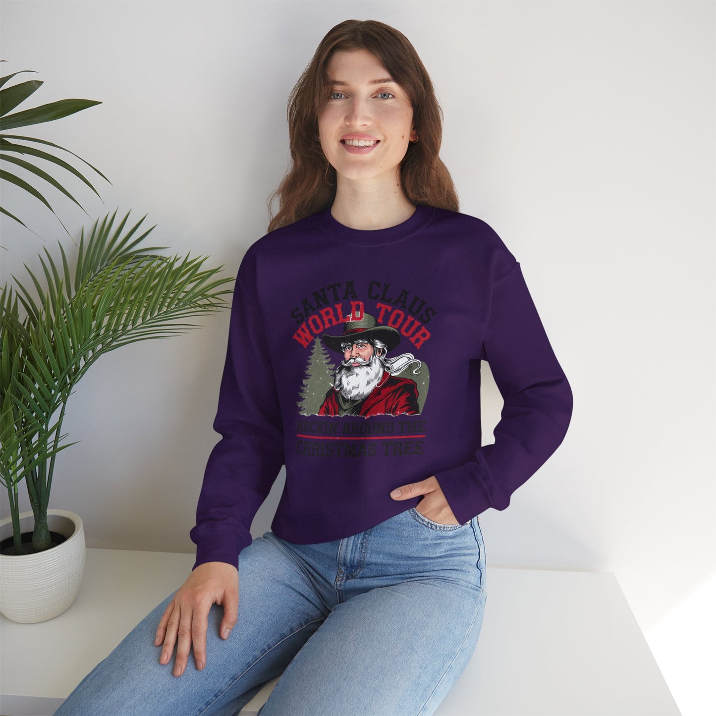 Santa Claus World Tour Unisex Heavy Blend™ Crewneck Sweatshirt - sizes S - 3X - Rocking around the Christmas Tree