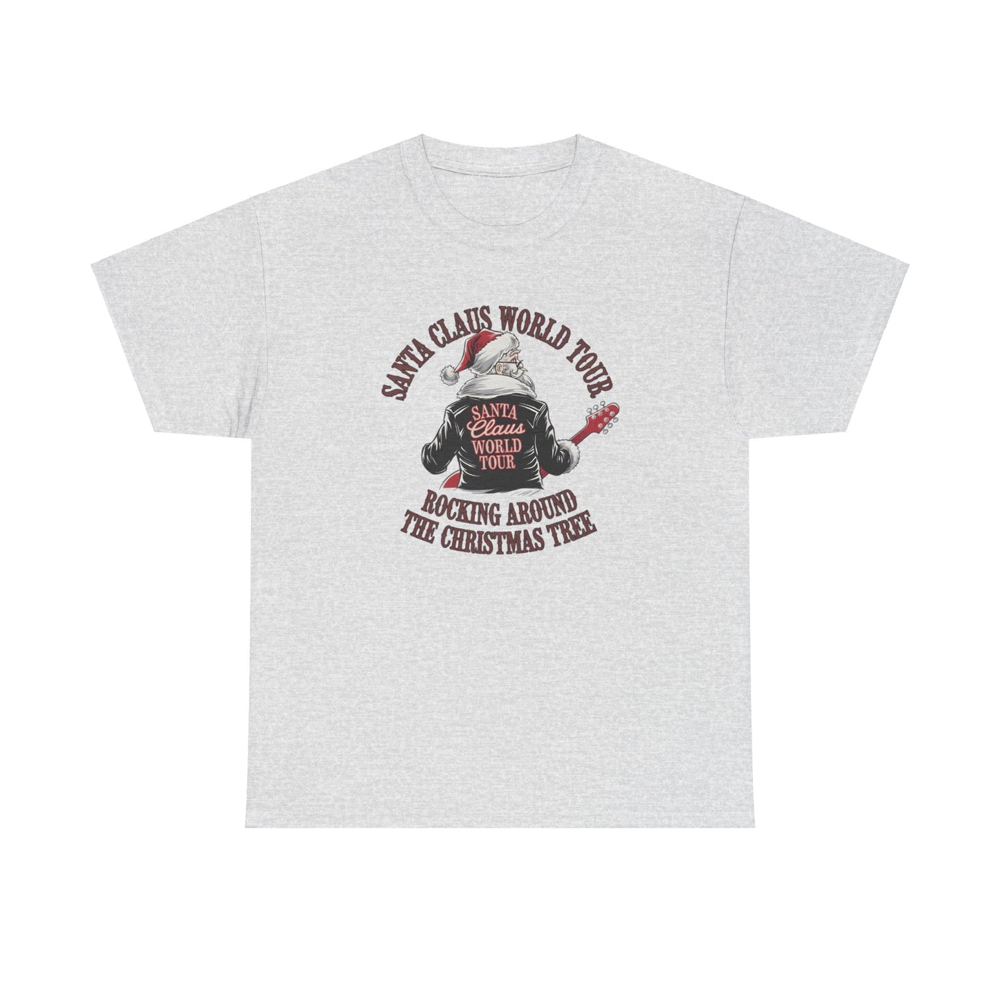 Santa Claus World Tour Unisex Heavy Cotton Tee - sizes S - 3X - Rocking around the Christmas Tree