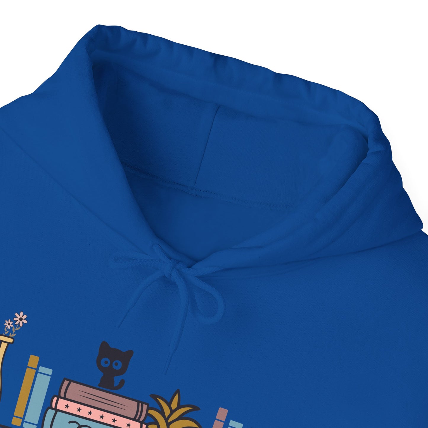 Unisex Heavy Blend™ Hooded Sweatshirt - cut cat sitting on shelf with books - S - 5X