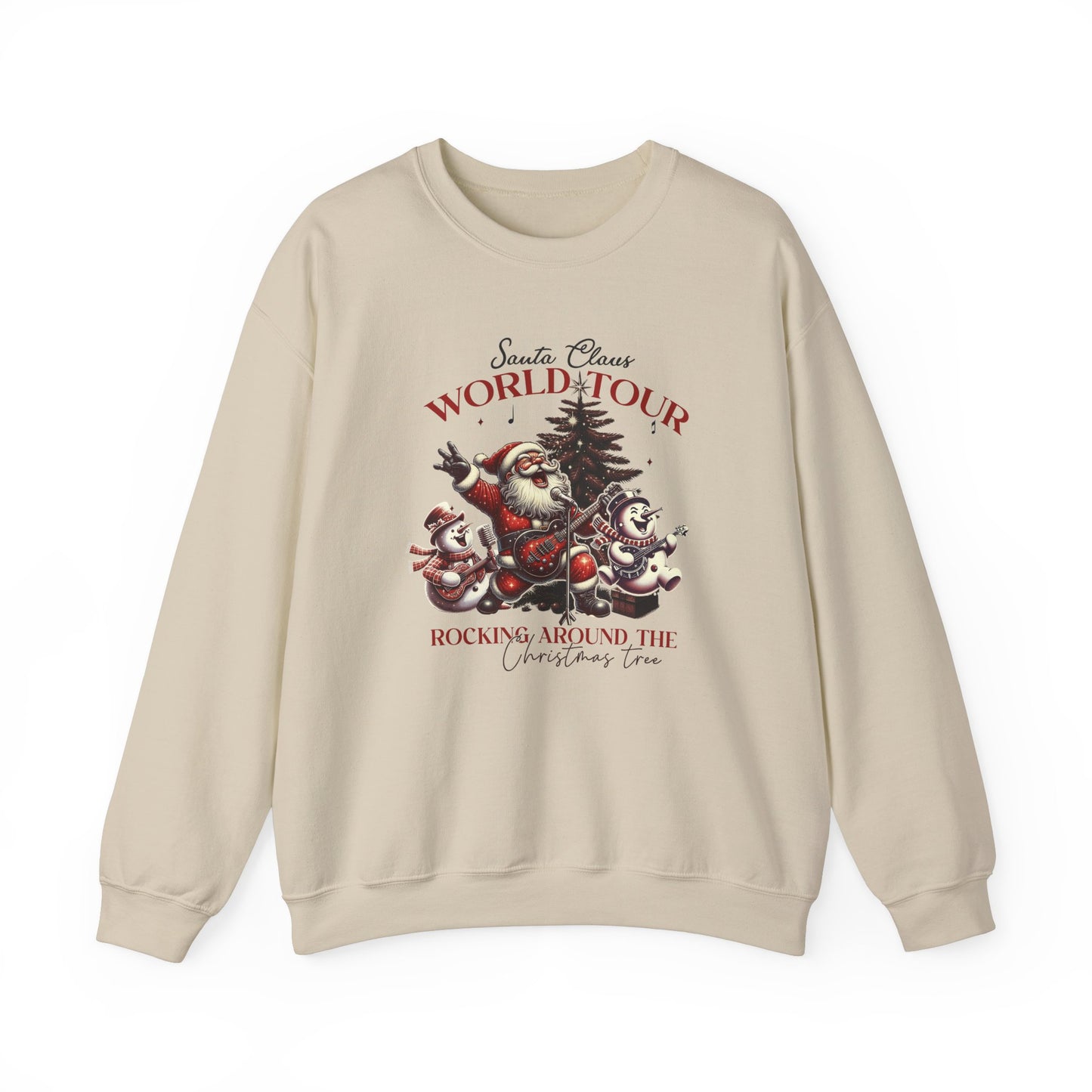 Santa Rocking Around the Christmas Tree Unisex Heavy Blend™ Crewneck Sweatshirt - size S - 3X
