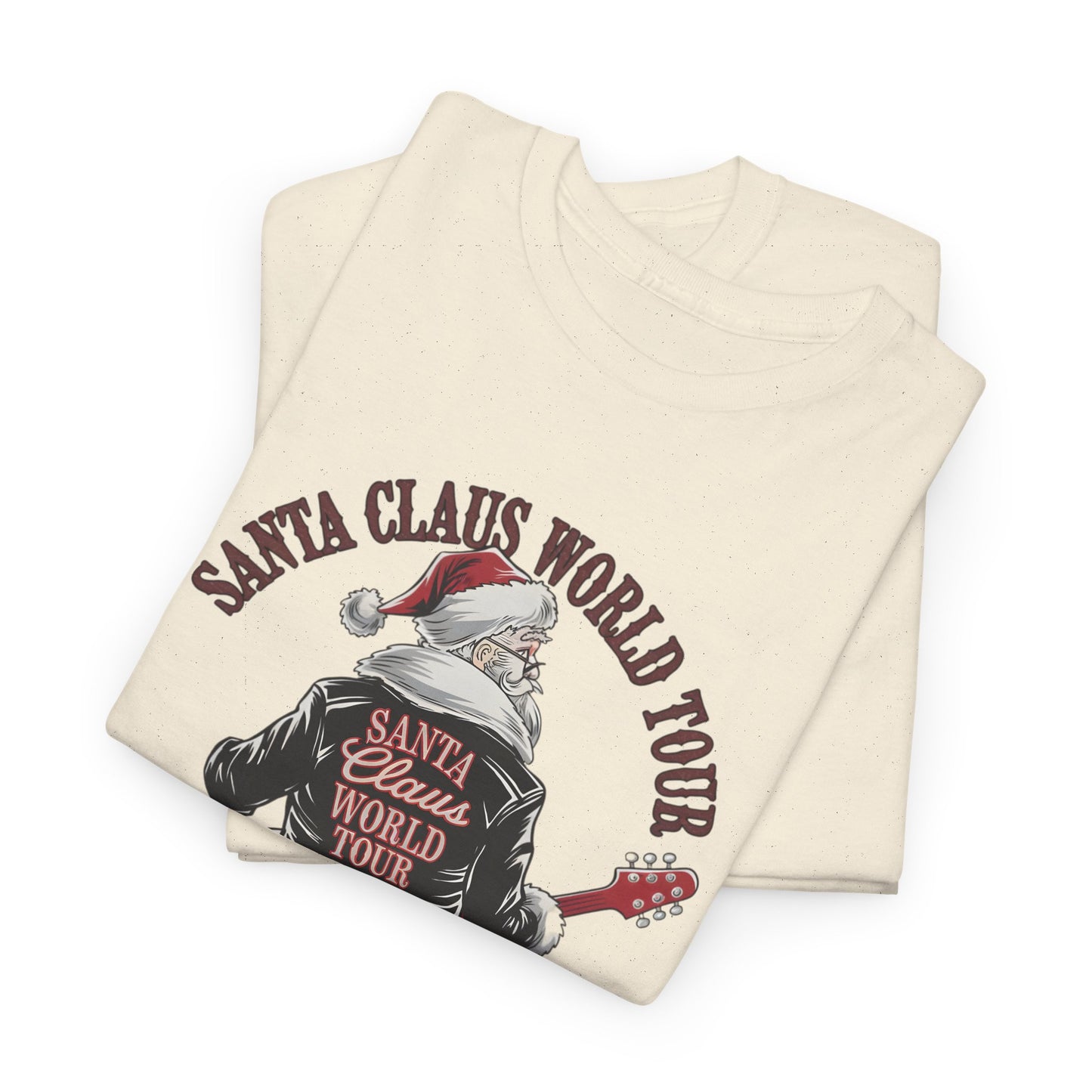 Santa Claus World Tour Unisex Heavy Cotton Tee - sizes S - 3X - Rocking around the Christmas Tree