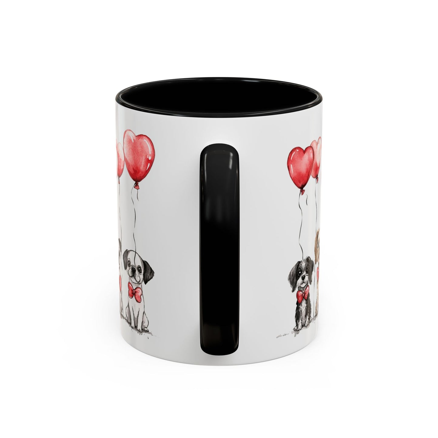Coffee Mug - Puppy Love Valentine's Day, Cute Dogs and Heart Balloons, 11oz and 15oz, Ceramic