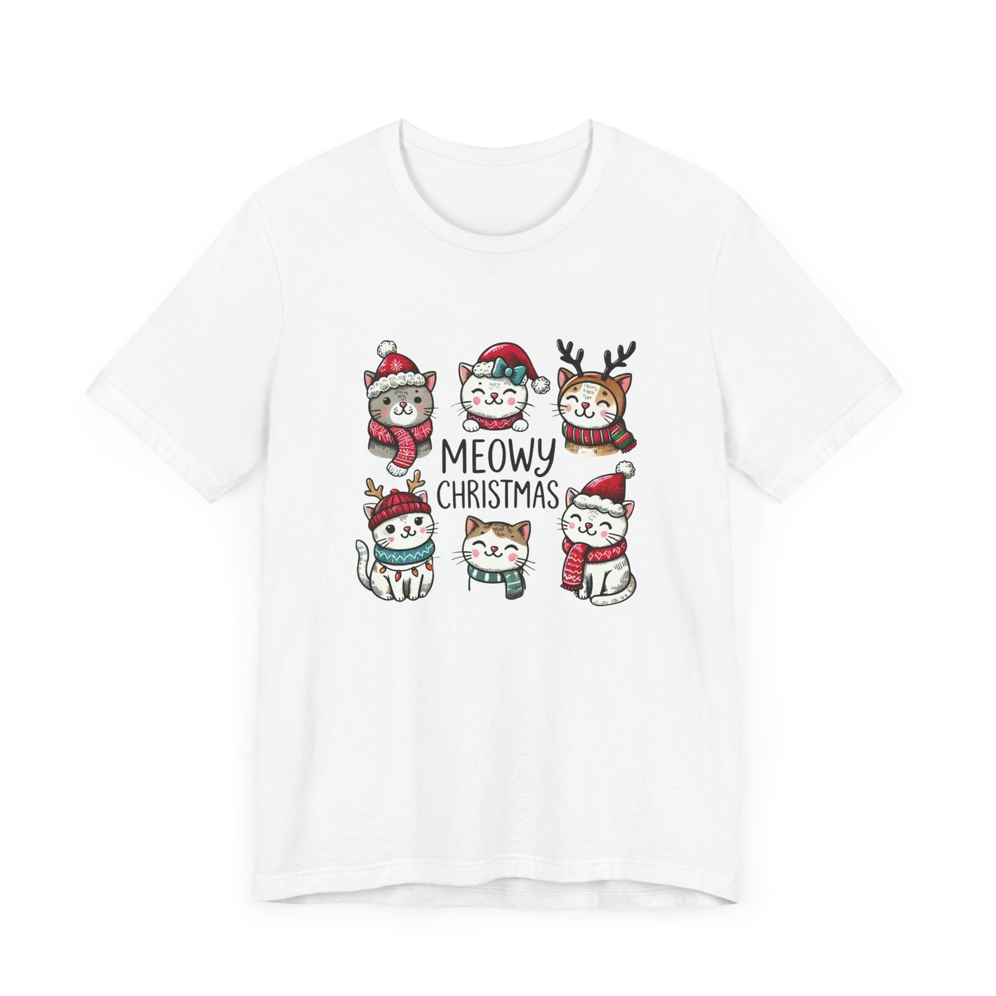 Meowy Christmas Unisex Jersey Short Sleeve Tee - size S - 3X