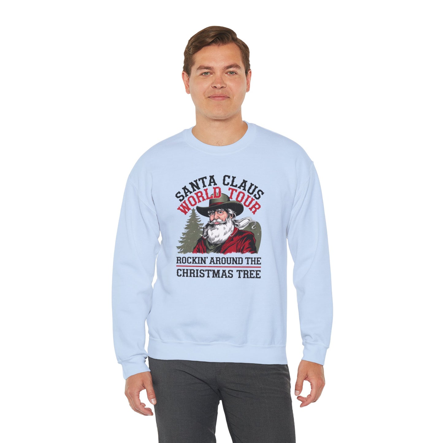 Santa Claus World Tour Unisex Heavy Blend™ Crewneck Sweatshirt - sizes S - 3X - Rocking around the Christmas Tree