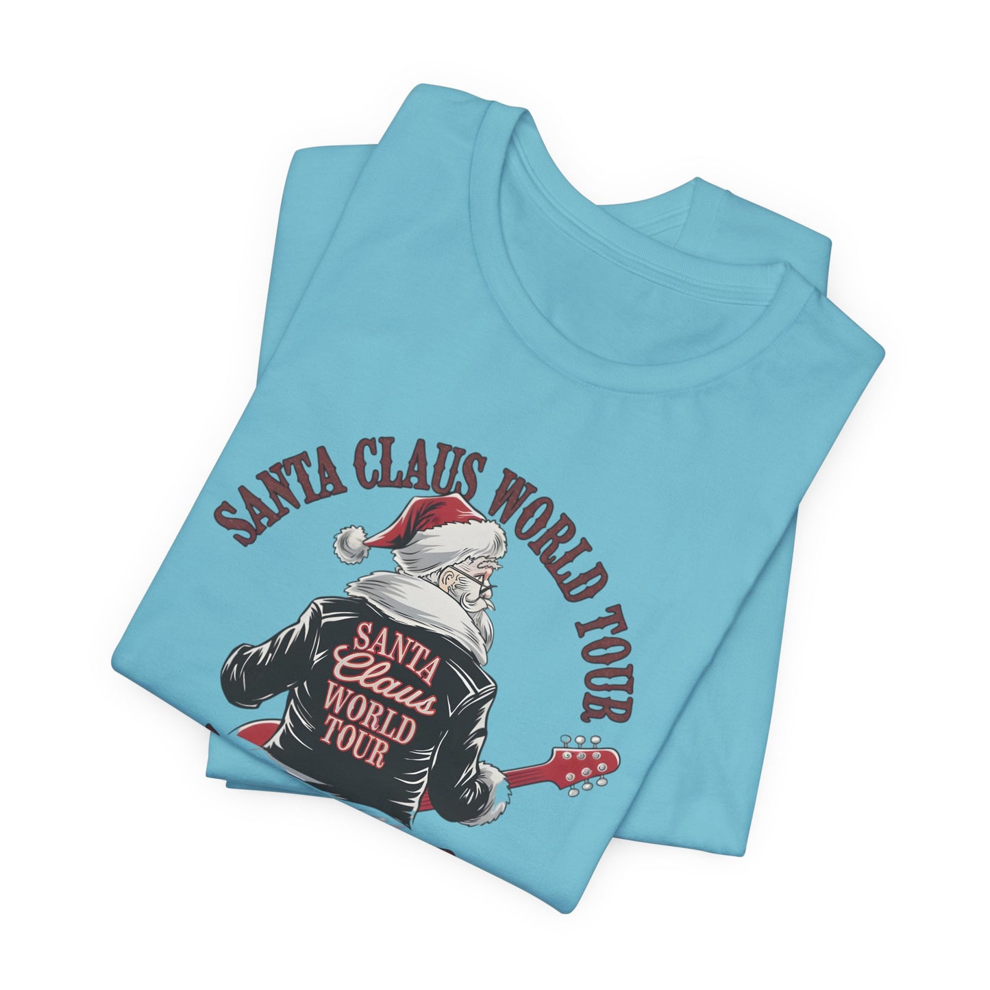 Santa Claus World Tour Tee - Festive Christmas Unisex Jersey Short SleeveT-Shirt - sizes S-3X