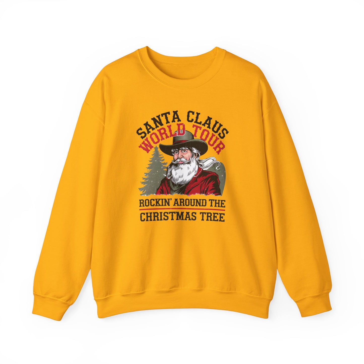 Santa Claus World Tour Unisex Heavy Blend™ Crewneck Sweatshirt - sizes S - 3X - Rocking around the Christmas Tree