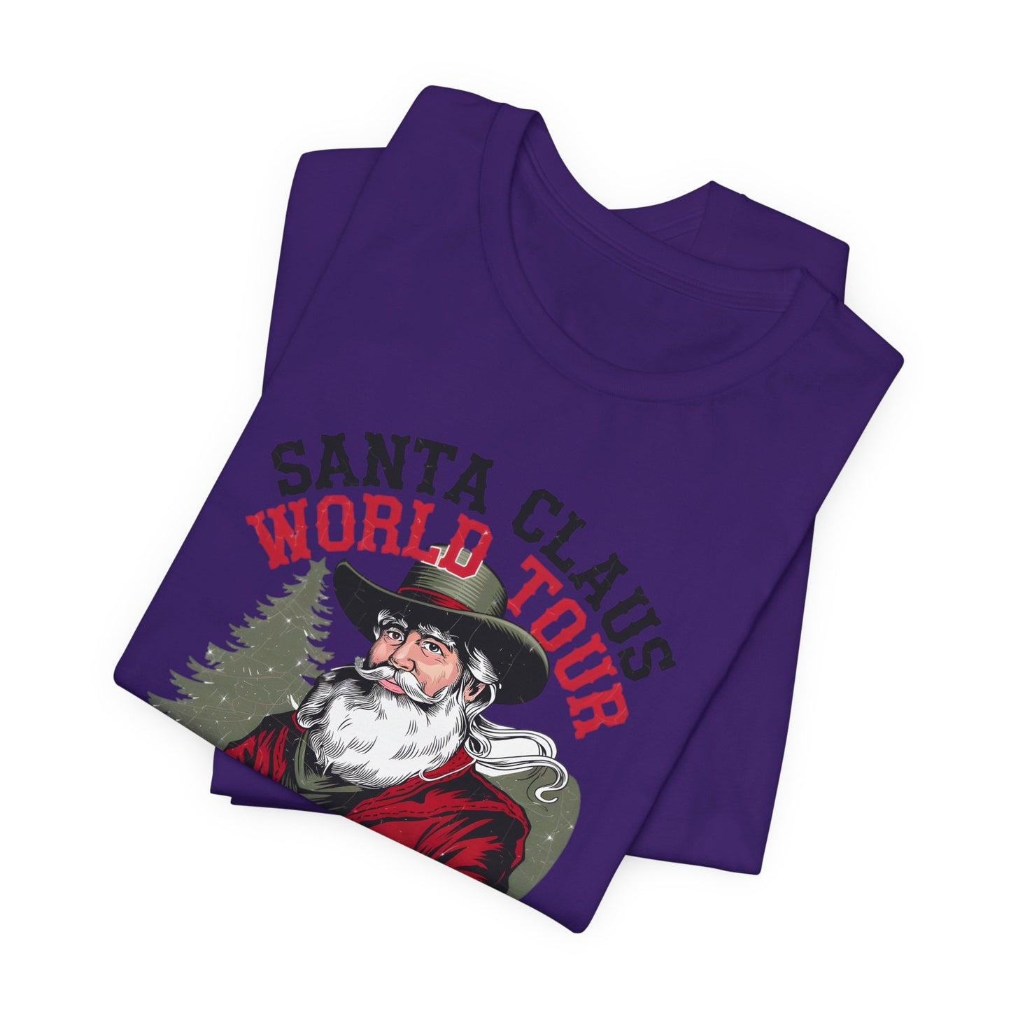 Santa Claus World tour Unisex Jersey Short Sleeve Tee - sizes S - 3X - Rocking around the Christmas Tree