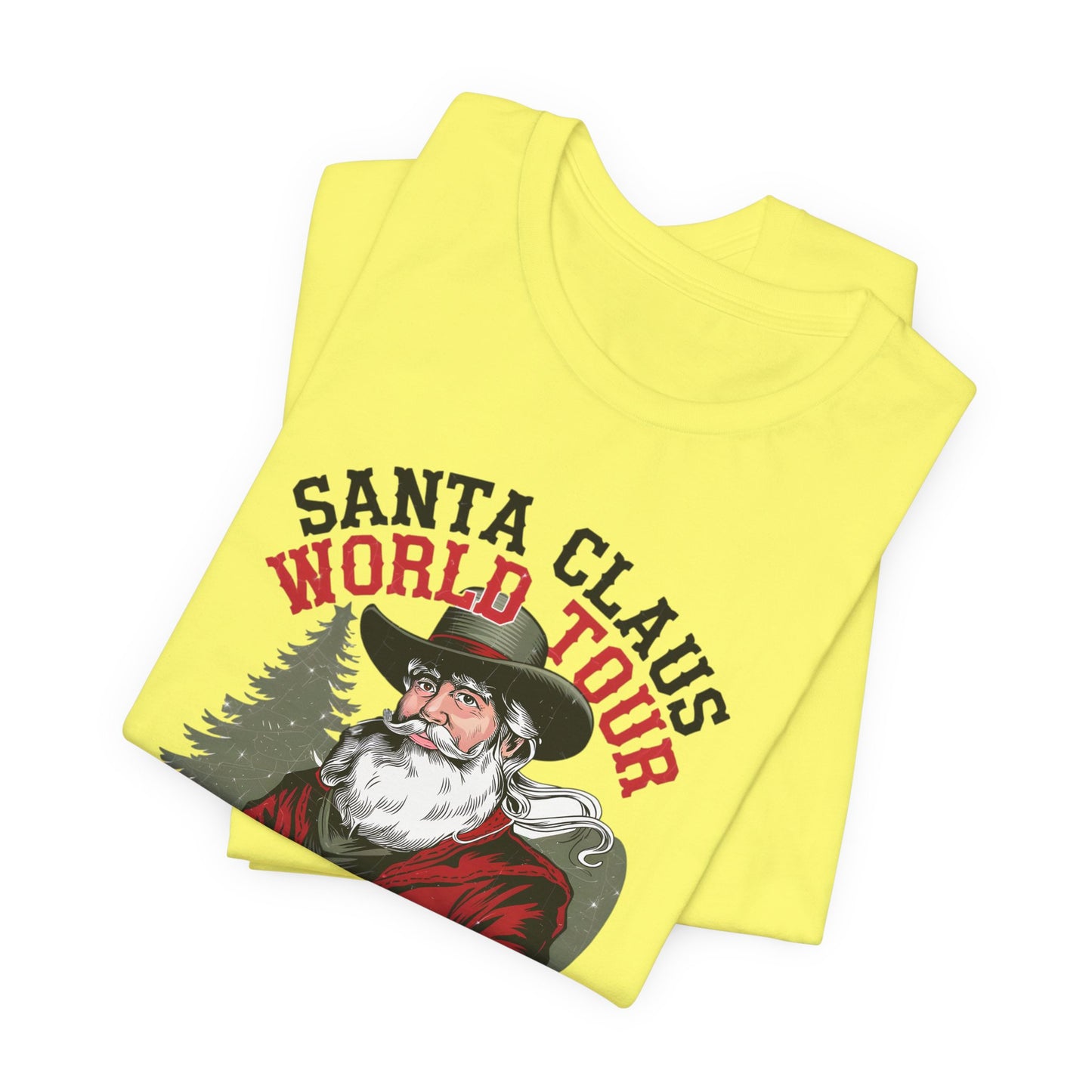 Santa Claus World tour Unisex Jersey Short Sleeve Tee - sizes S - 3X - Rocking around the Christmas Tree