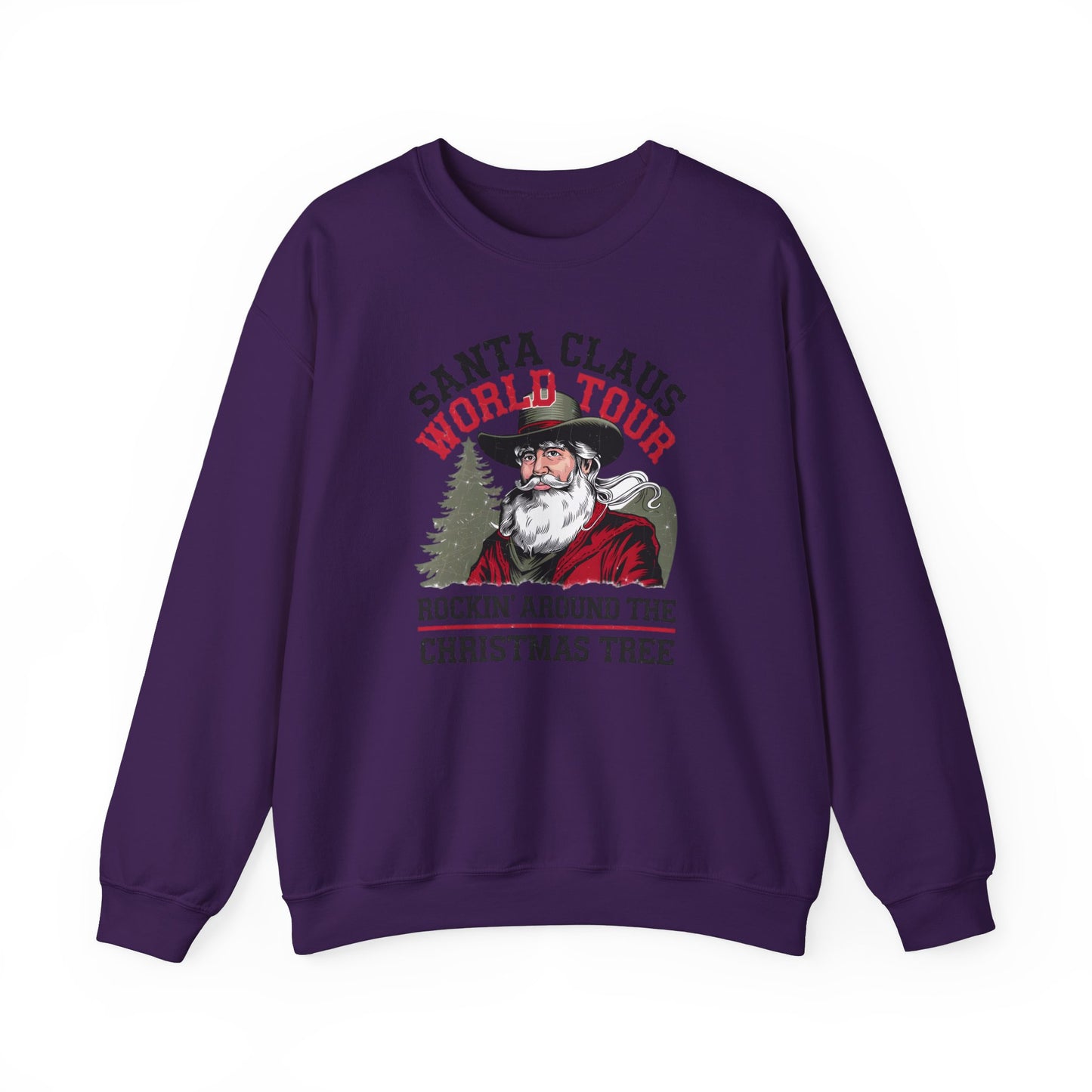 Santa Claus World Tour Unisex Heavy Blend™ Crewneck Sweatshirt - sizes S - 3X - Rocking around the Christmas Tree