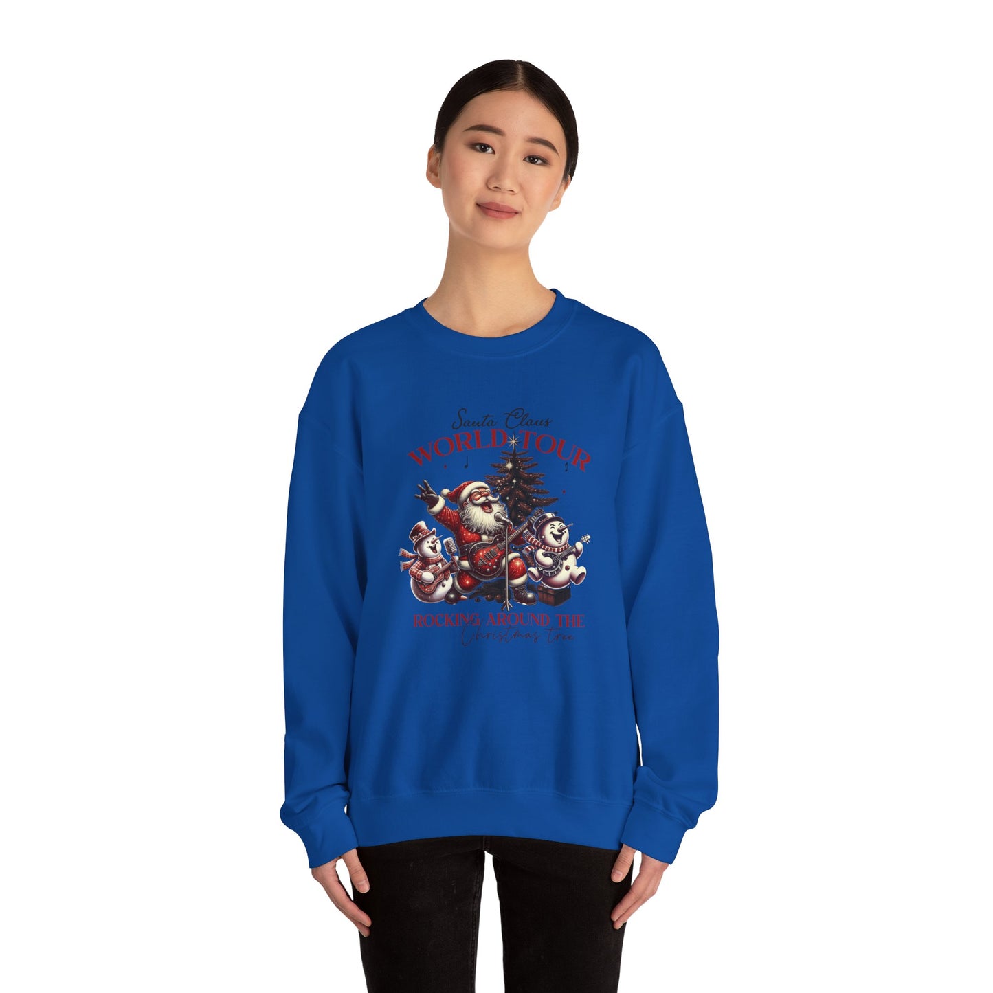 Santa Rocking Around the Christmas Tree Unisex Heavy Blend™ Crewneck Sweatshirt - size S - 3X