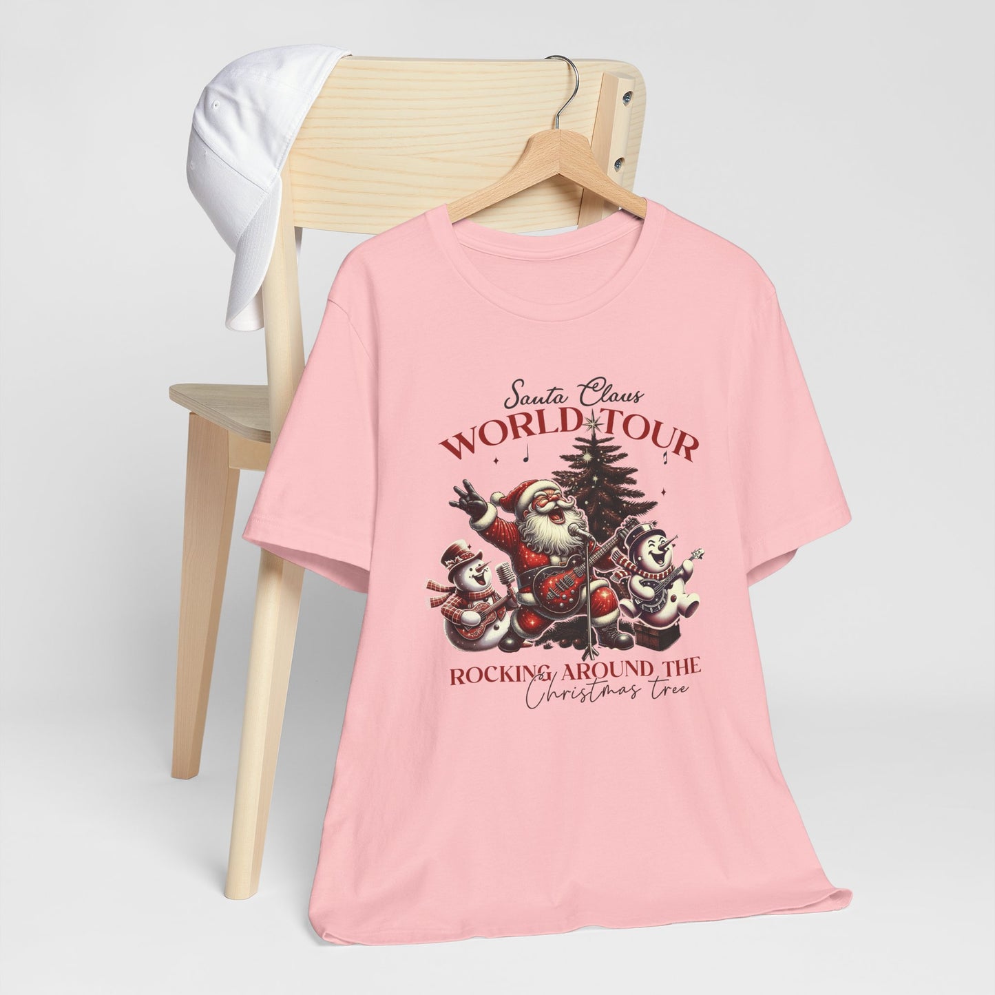 Santa Rocking Around the Christmas Tree Unisex Jersey Short Sleeve T-shirt - sizes S - 3X