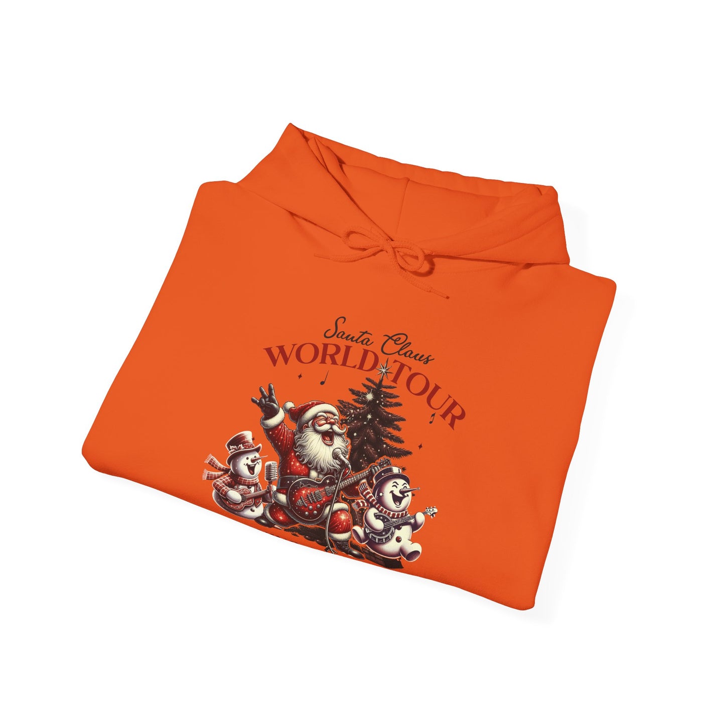 Santa Rocking Around the Christmas Tree Unisex Heavy Blend™ Hooded Sweatshirt - sizes S -3X