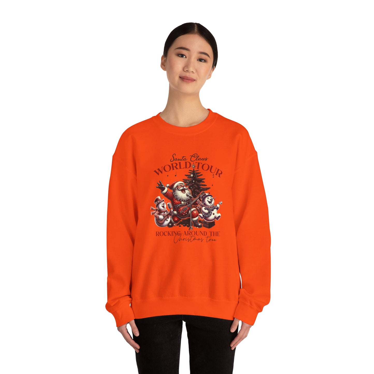 Santa Rocking Around the Christmas Tree Unisex Heavy Blend™ Crewneck Sweatshirt - size S - 3X