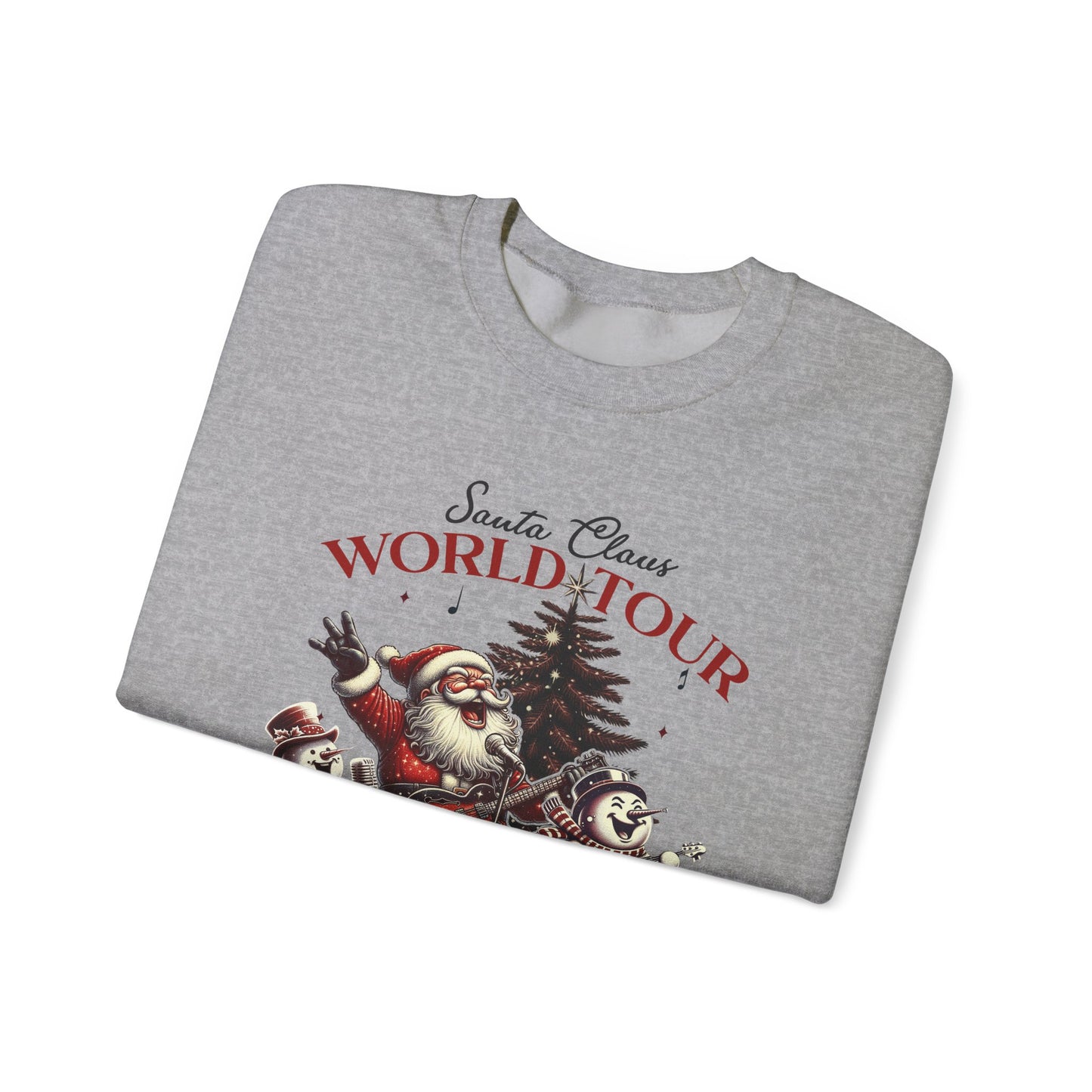 Santa Rocking Around the Christmas Tree Unisex Heavy Blend™ Crewneck Sweatshirt - Size S - 5X