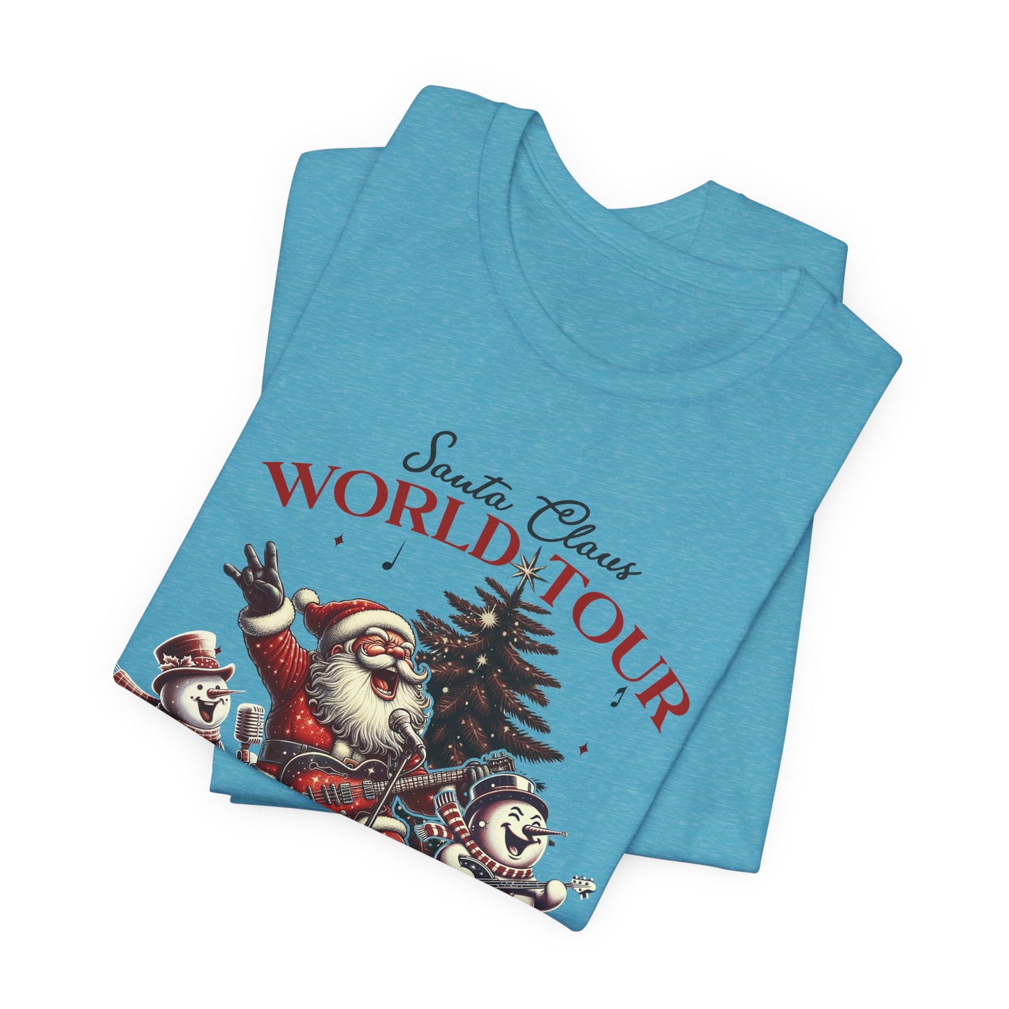 Santa Rocking Around the Christmas Tree Unisex Jersey Short Sleeve T-shirt - sizes S - 3X