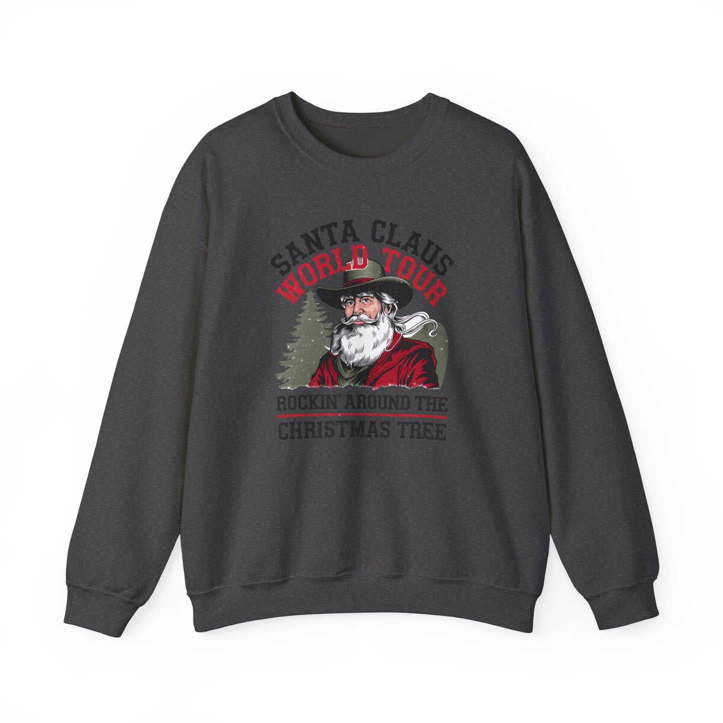 Santa Claus World Tour Unisex Heavy Blend™ Crewneck Sweatshirt - sizes S - 3X - Rocking around the Christmas Tree